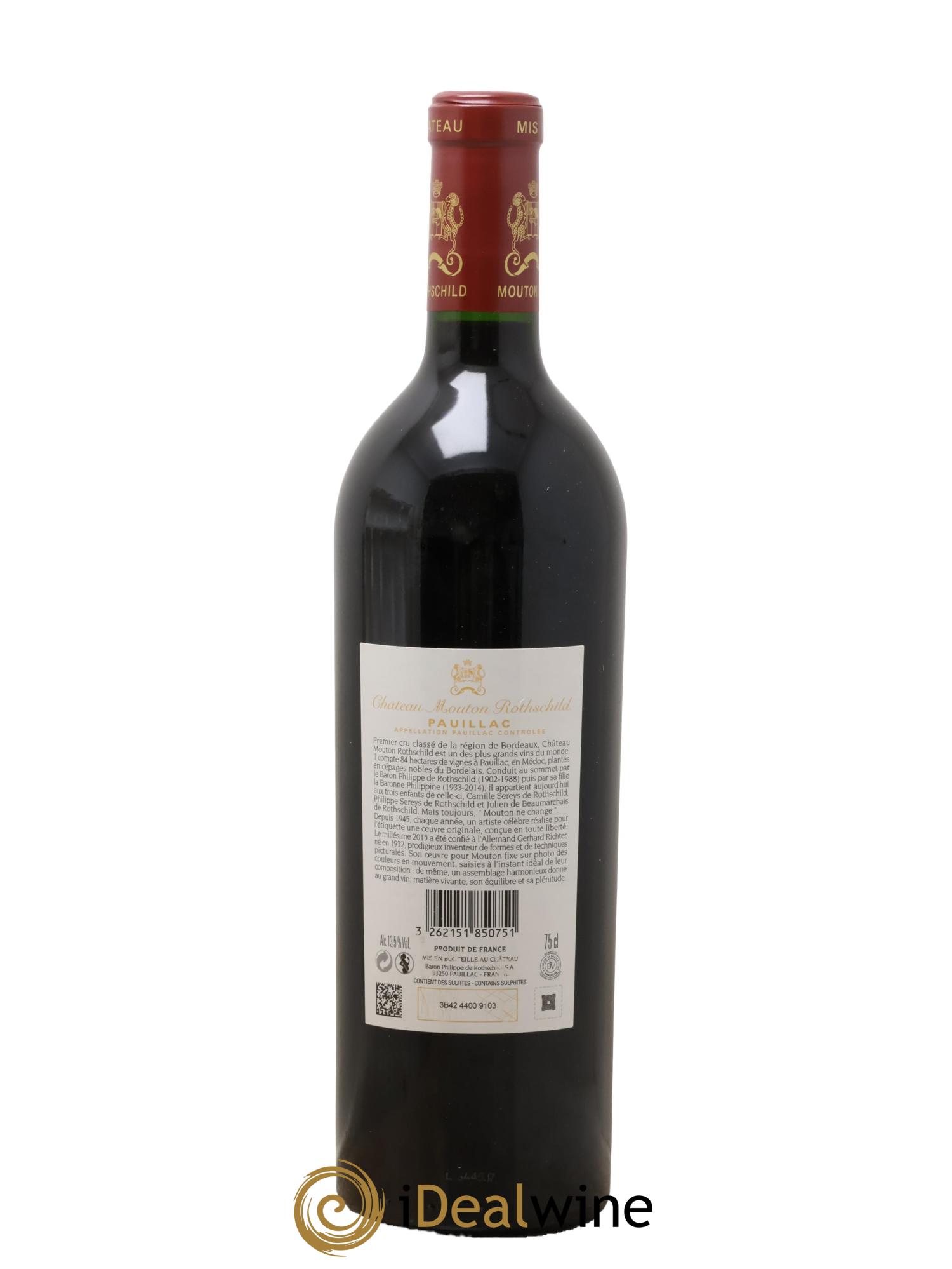 Château Mouton Rothschild 1er Grand Cru Classé 2015 - Lot de 1 bouteille - 2