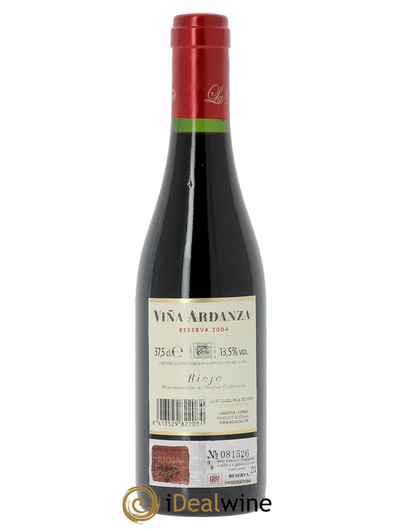 Rioja DOCa Vina Ardanza Reserva La Rioja Alta 2004 - Lotto di 1 bottiglia - 1