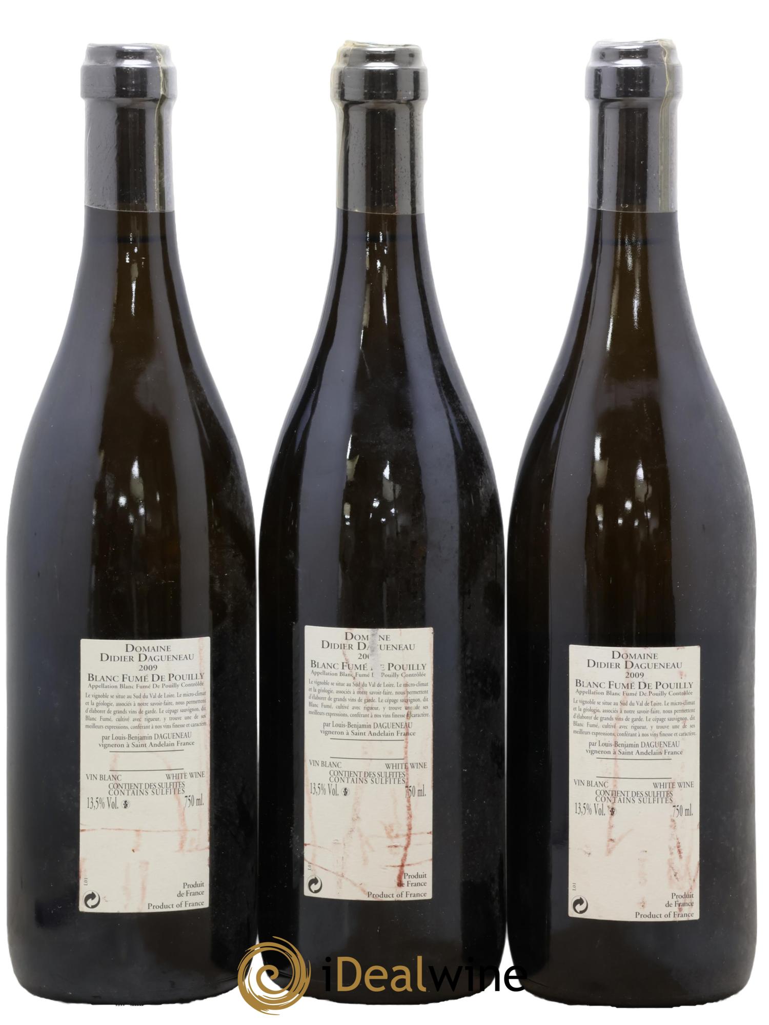 Vin de France (anciennement Pouilly-Fumé) Buisson Renard Dagueneau (Domaine Didier - Louis-Benjamin) 2009 - Lot de 3 bouteilles - 1