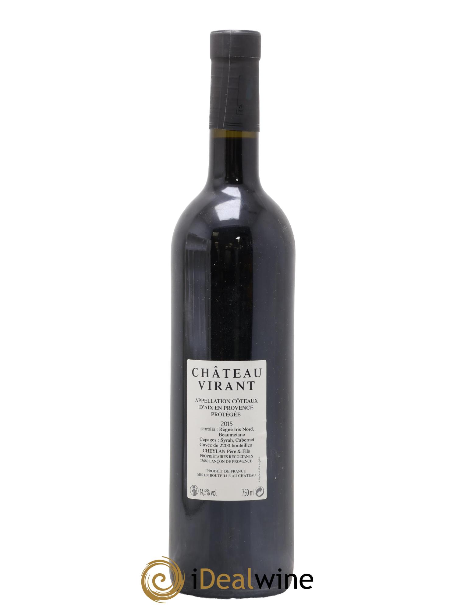 Coteaux d'Aix-en-Provence Cuvée Eric Verdier Château Virant 2015 - Lot de 1 bouteille - 1