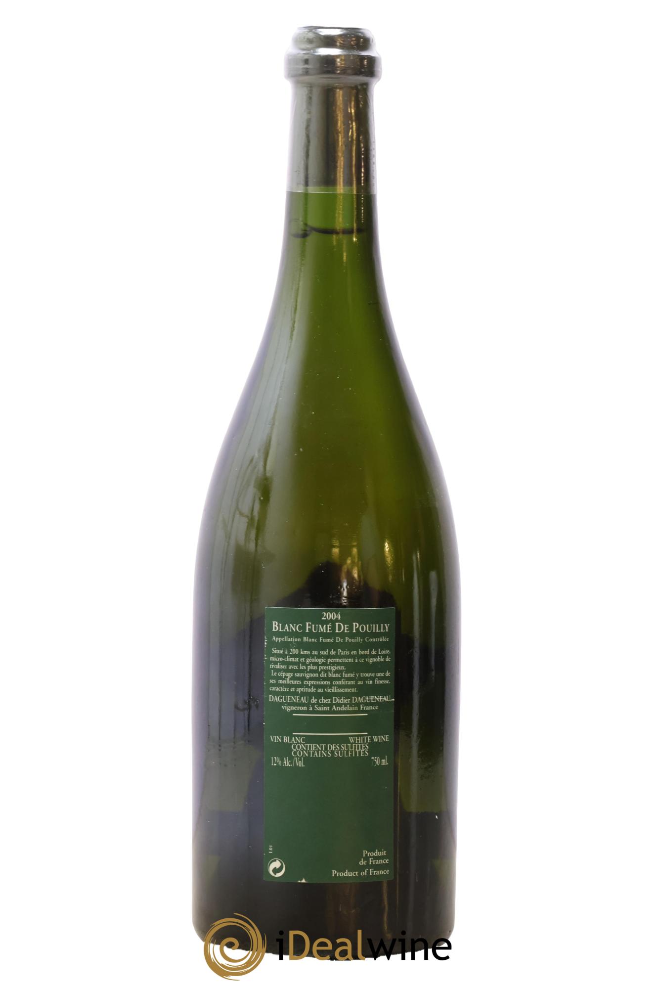 Vin de France (anciennement Pouilly-Fumé) Silex Dagueneau (Domaine Didier - Louis-Benjamin) 2004 - Lot de 1 bouteille - 1