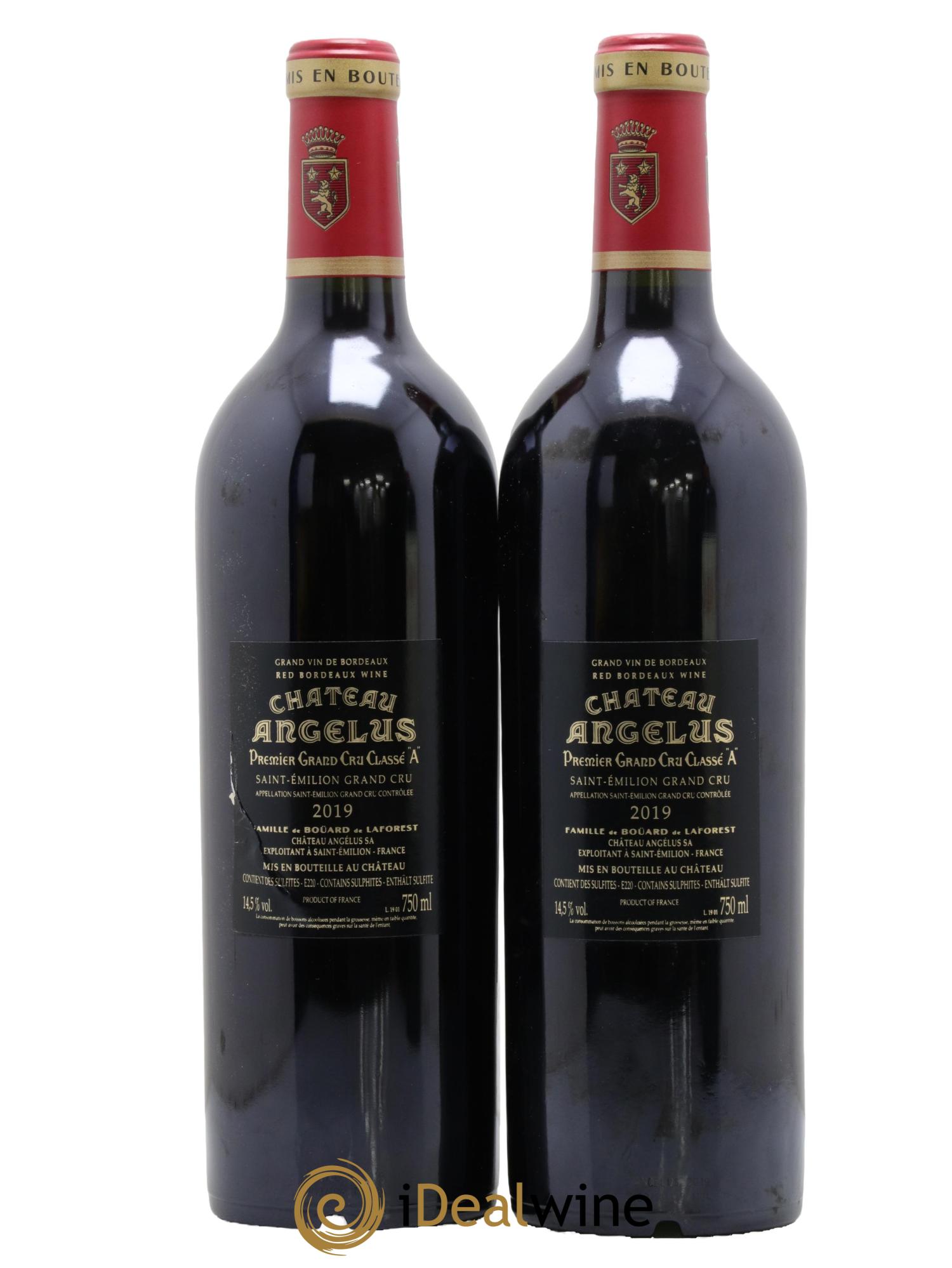Château Angélus 1er Grand Cru Classé A  2019 - Lot of 2 bottles - 1