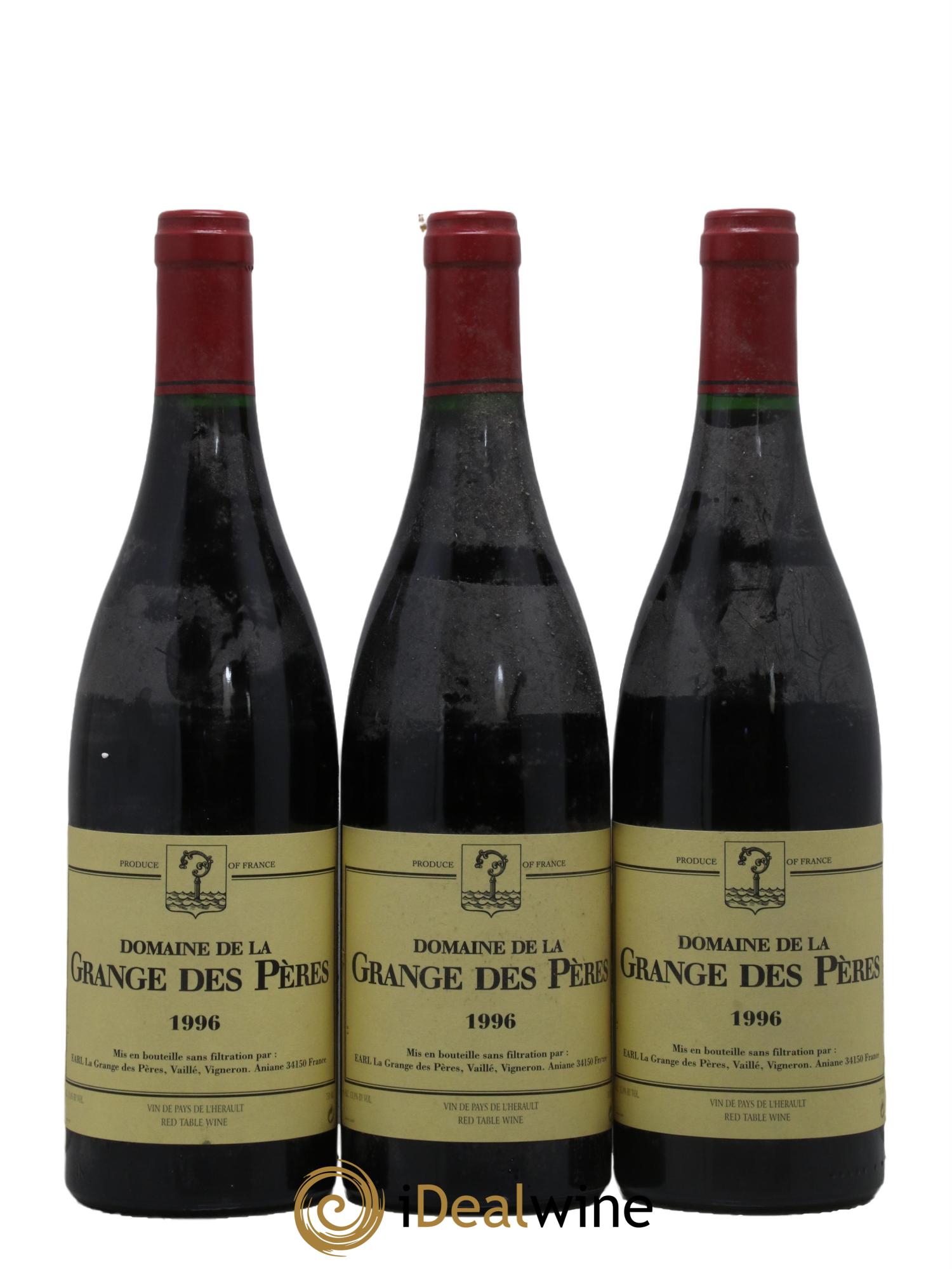 Pays d'Hérault Grange des Pères Laurent Vaillé 1996 - Lot de 3 bouteilles - 0