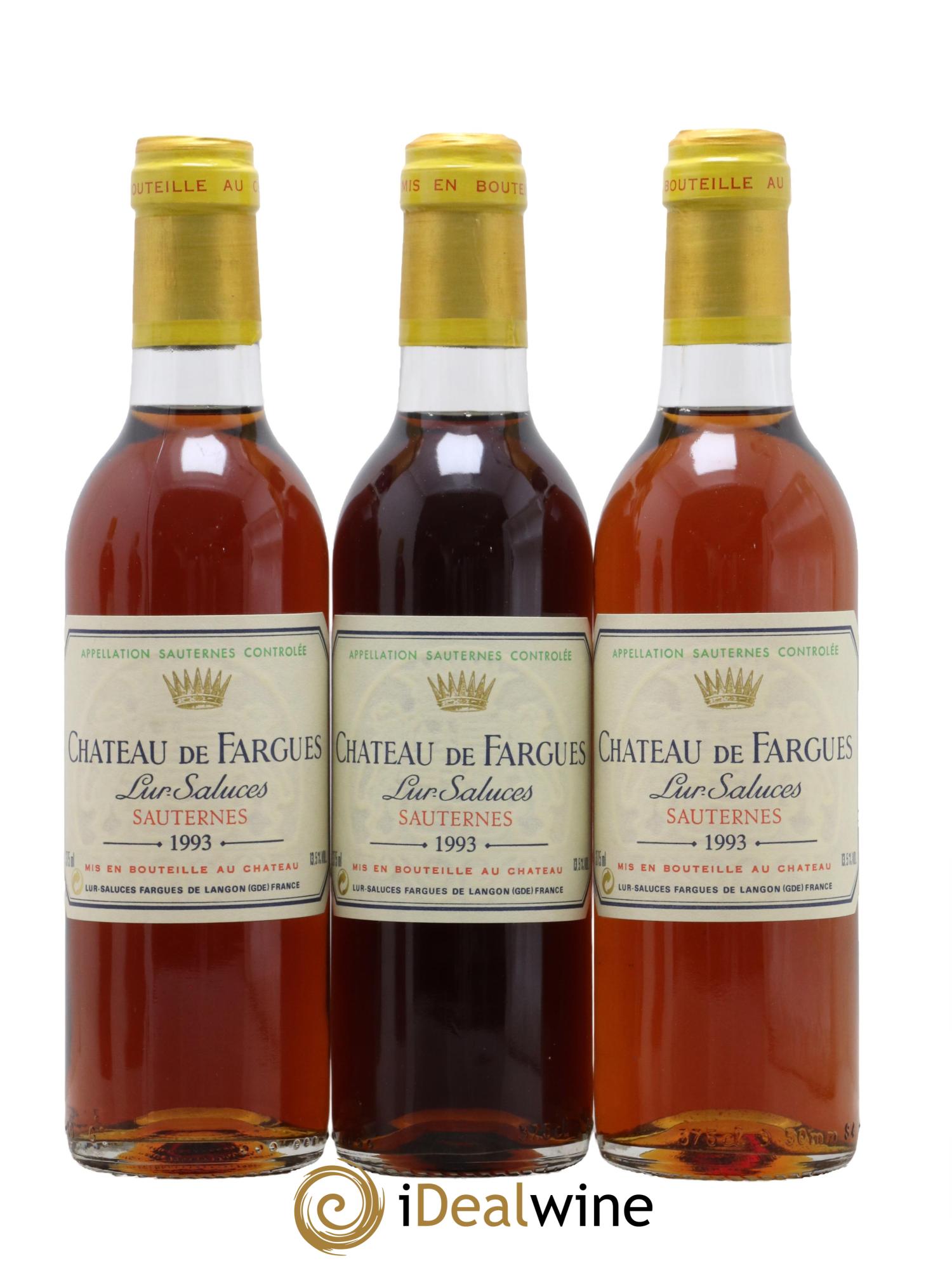 Château de Fargues 1993 - Posten von 3 Demi-Flaschen - 0