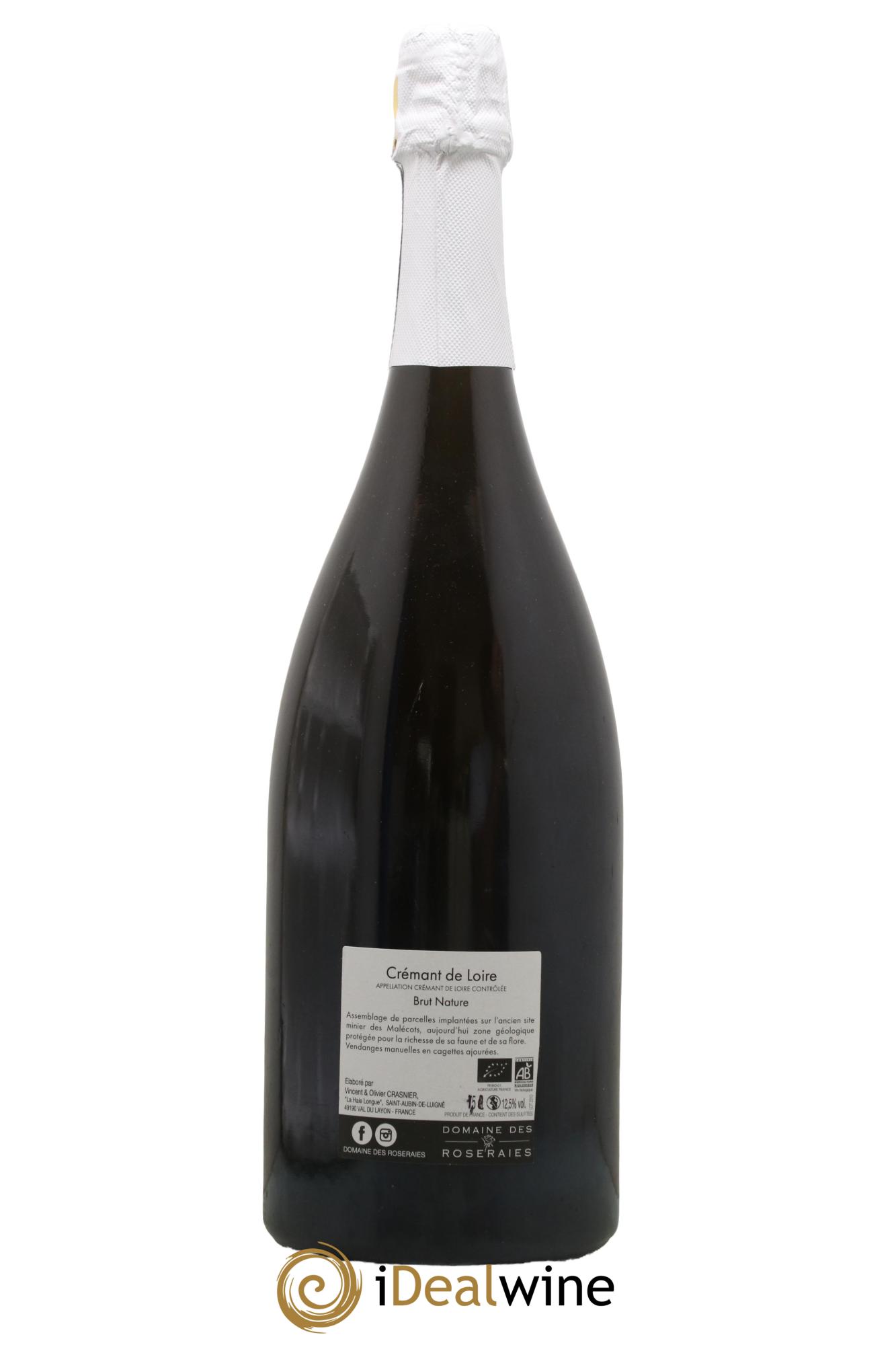 Crémant de Loire Vincent et Olivier Crasnier Domaine des Roseraies Les Malecots - Lot de 1 magnum - 1