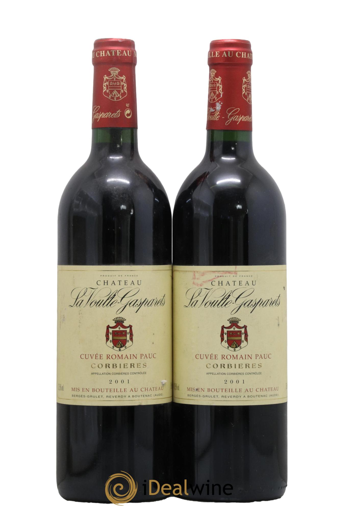 Corbières Boutenac La Voulte-Gasparets Cuvée Romain Pauc Patrick Reverdy 2001 - Lot of 2 bottles - 0