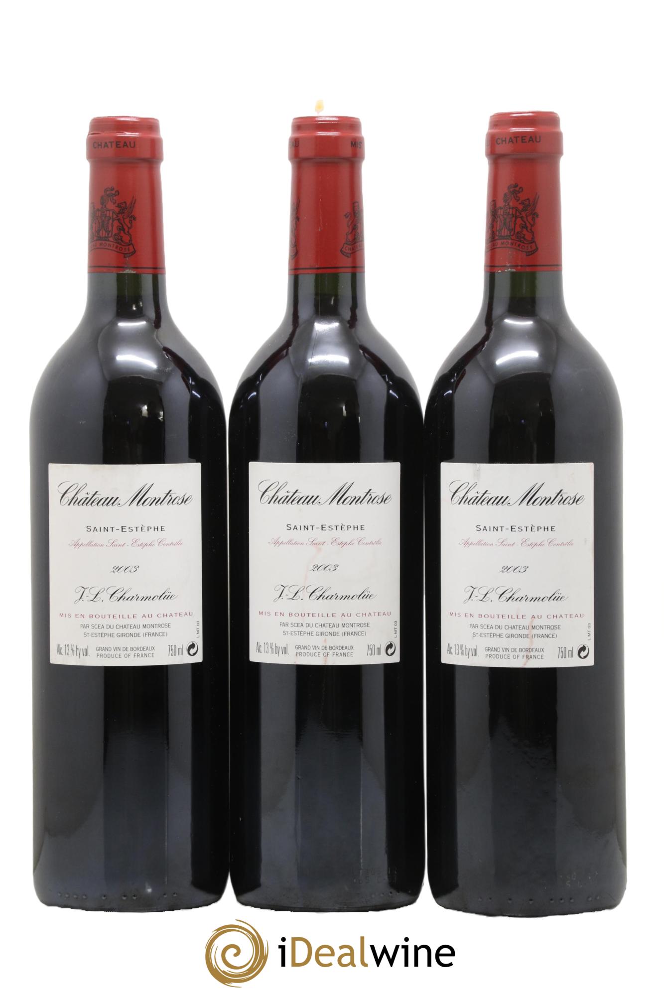 Château Montrose 2ème Grand Cru Classé 2003 - Lot de 3 bouteilles - 1