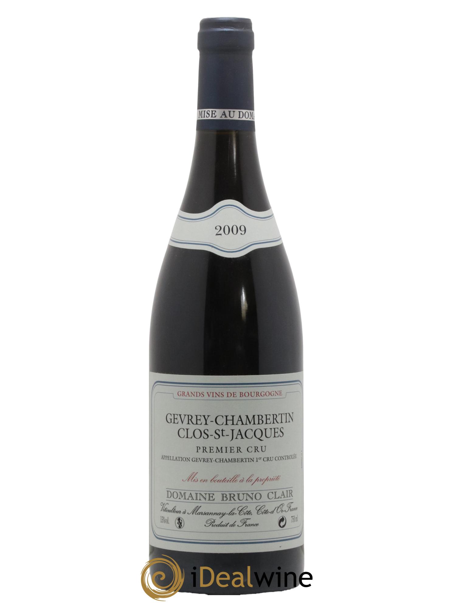 Gevrey-Chambertin 1er Cru Clos Saint-Jacques Bruno Clair (Domaine) 2009 - Lot de 1 bouteille - 0