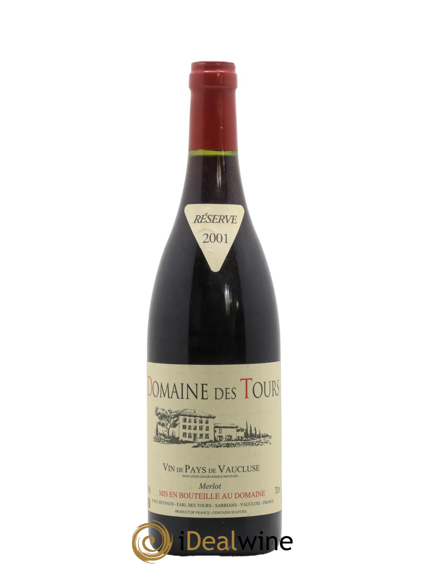 Vaucluse Domaine des Tours Merlot Emmanuel Reynaud 2001 - Lot de 1 bouteille - 0