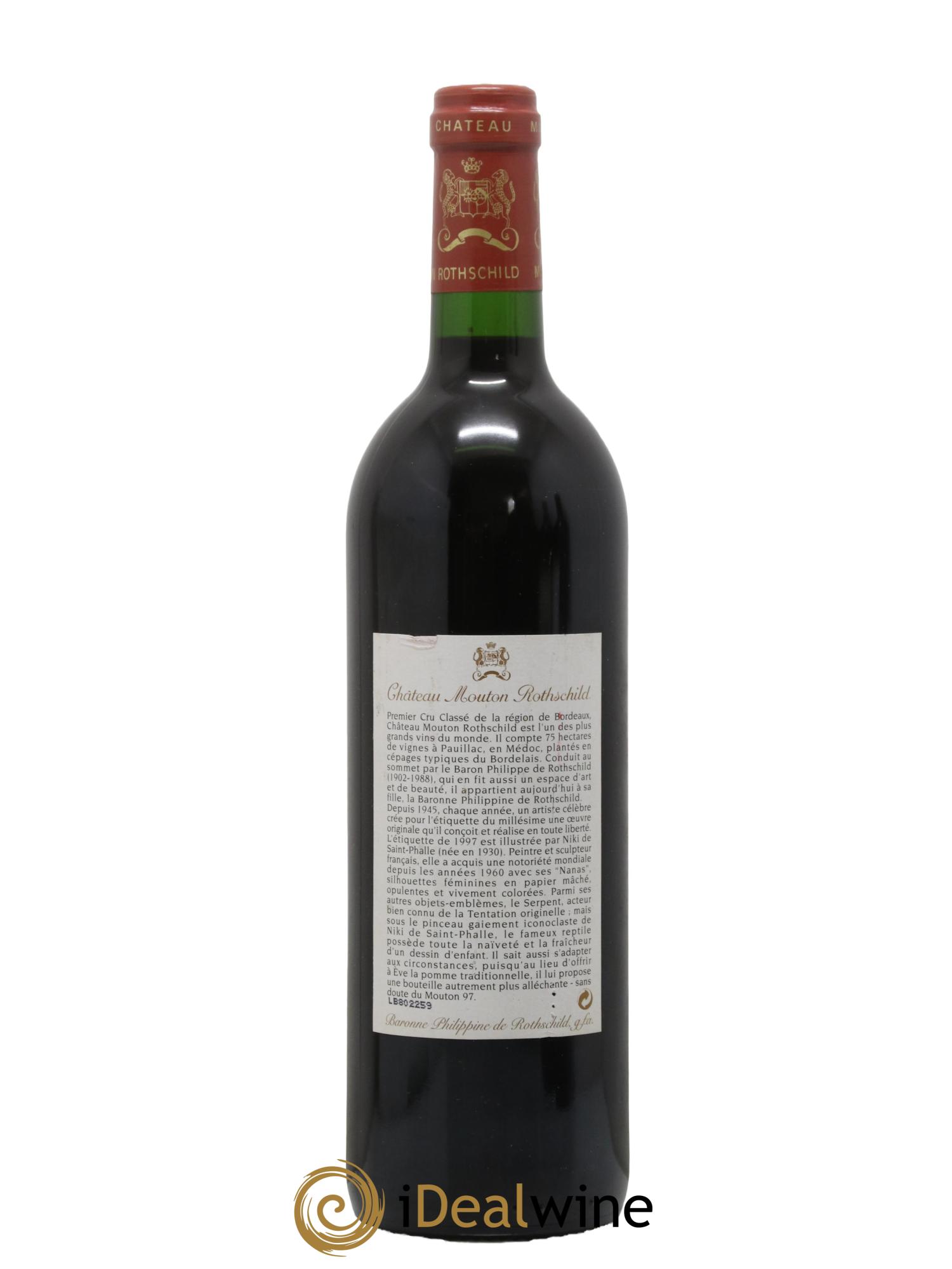 Château Mouton Rothschild 1er Grand Cru Classé 1997 - Lot de 1 bouteille - 1