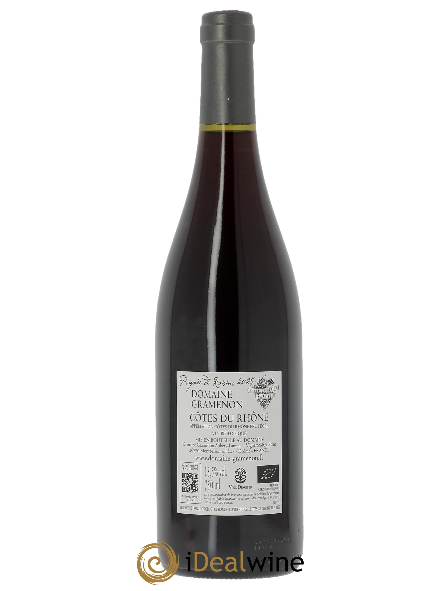 Côtes-du-Rhône Poignée de raisins Gramenon (Domaine)  2025 - Lotto di 1 bottiglia - 1