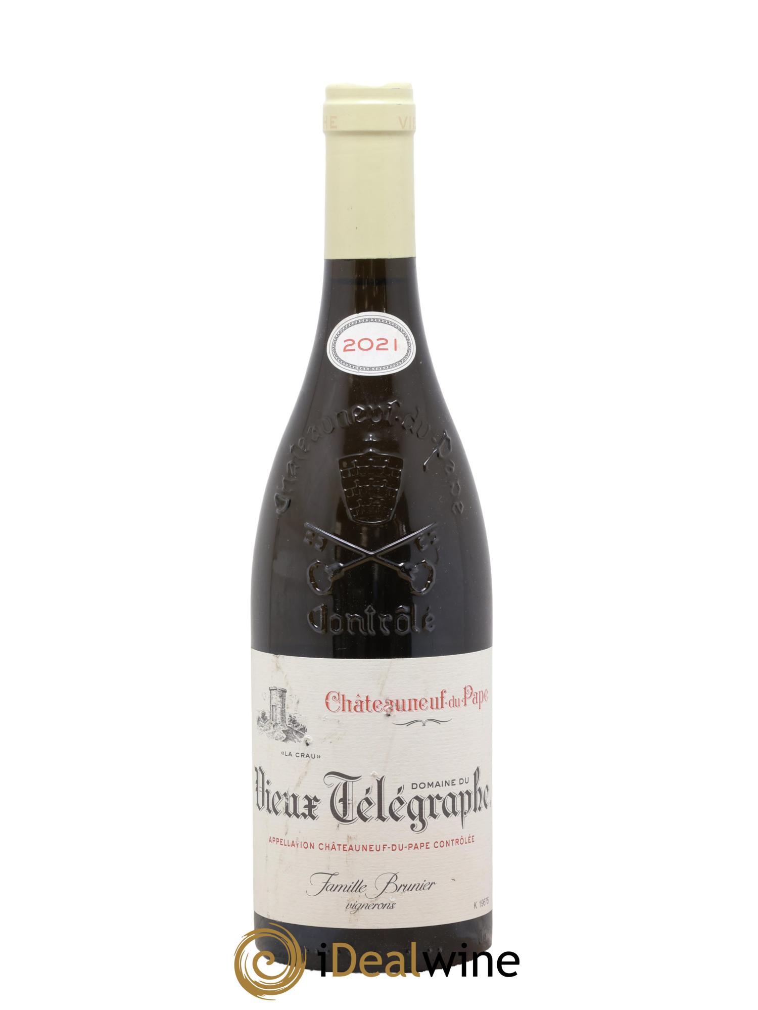 Châteauneuf-du-Pape Vieux Télégraphe (Domaine du) Vignobles Brunier 2021 - Lot of 1 bottle - 0
