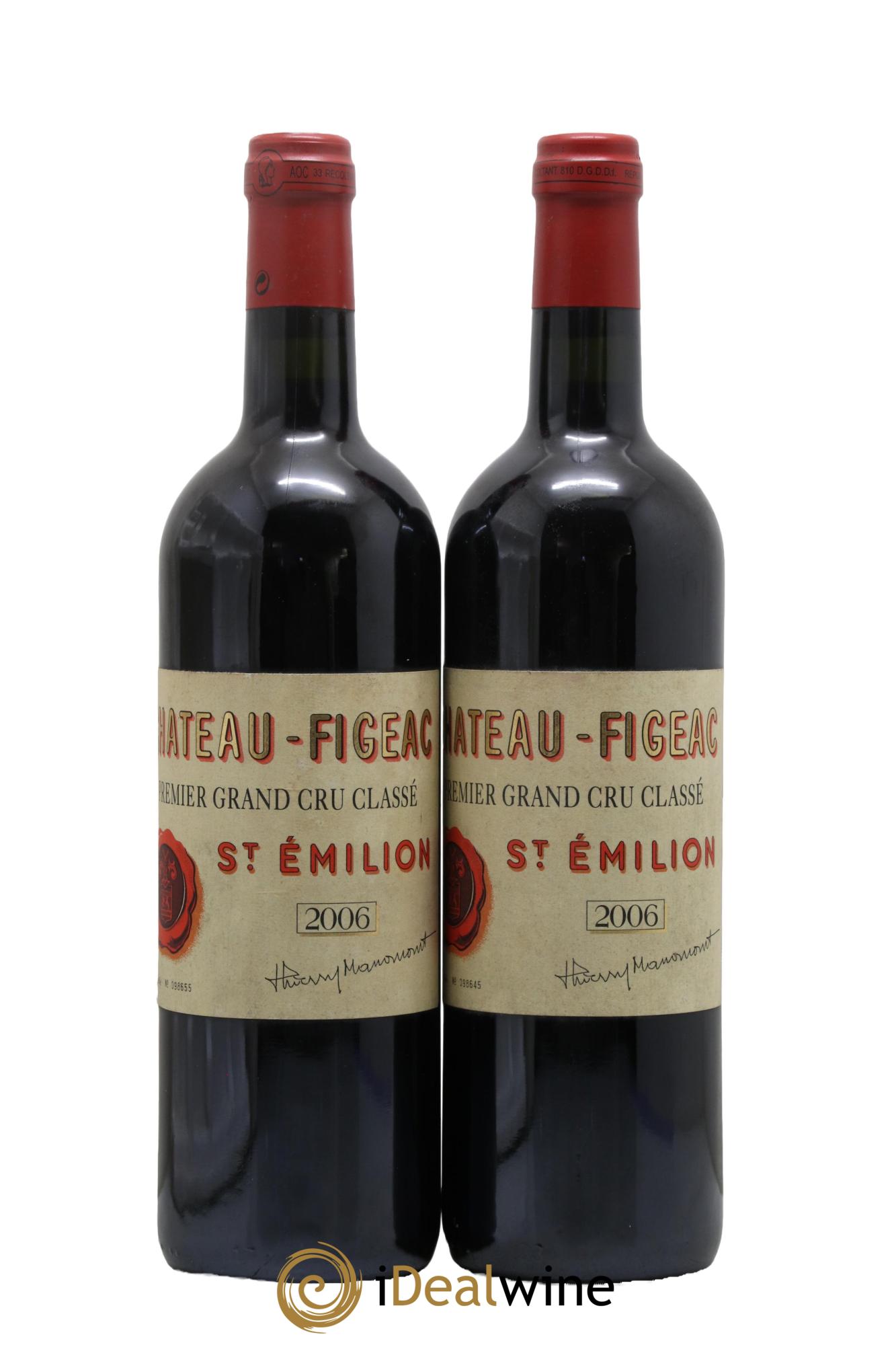 Château Figeac 1er Grand Cru Classé A 2006 - Lot de 2 bouteilles - 0