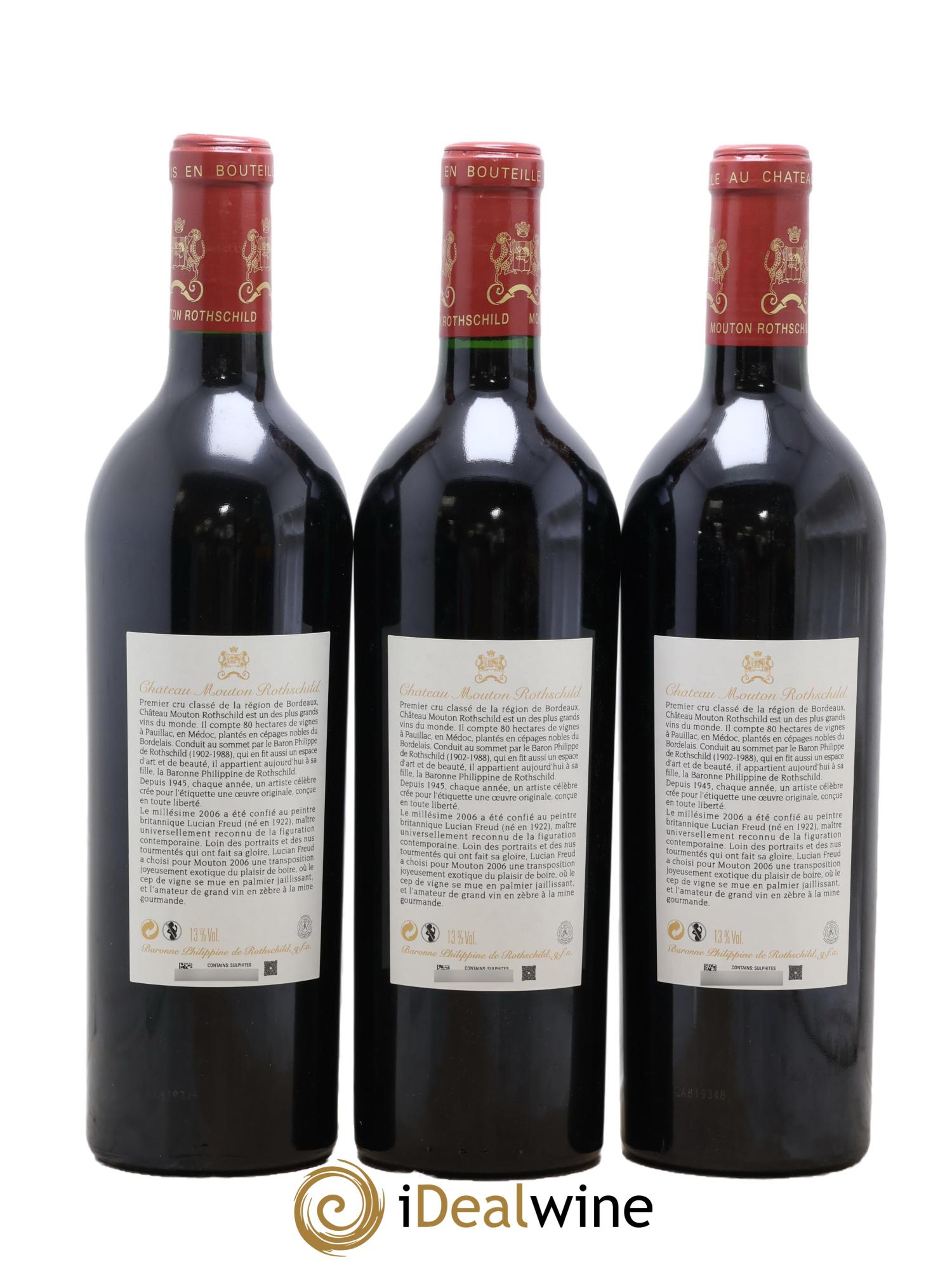 Château Mouton Rothschild 1er Grand Cru Classé 2006 - Lot of 3 bottles - 1