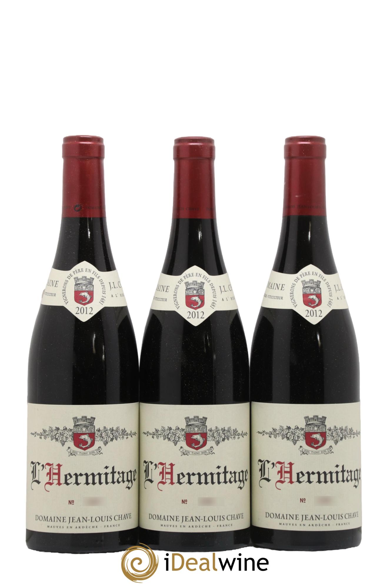 Hermitage Jean-Louis Chave 2012 - Lot de 3 bouteilles - 0