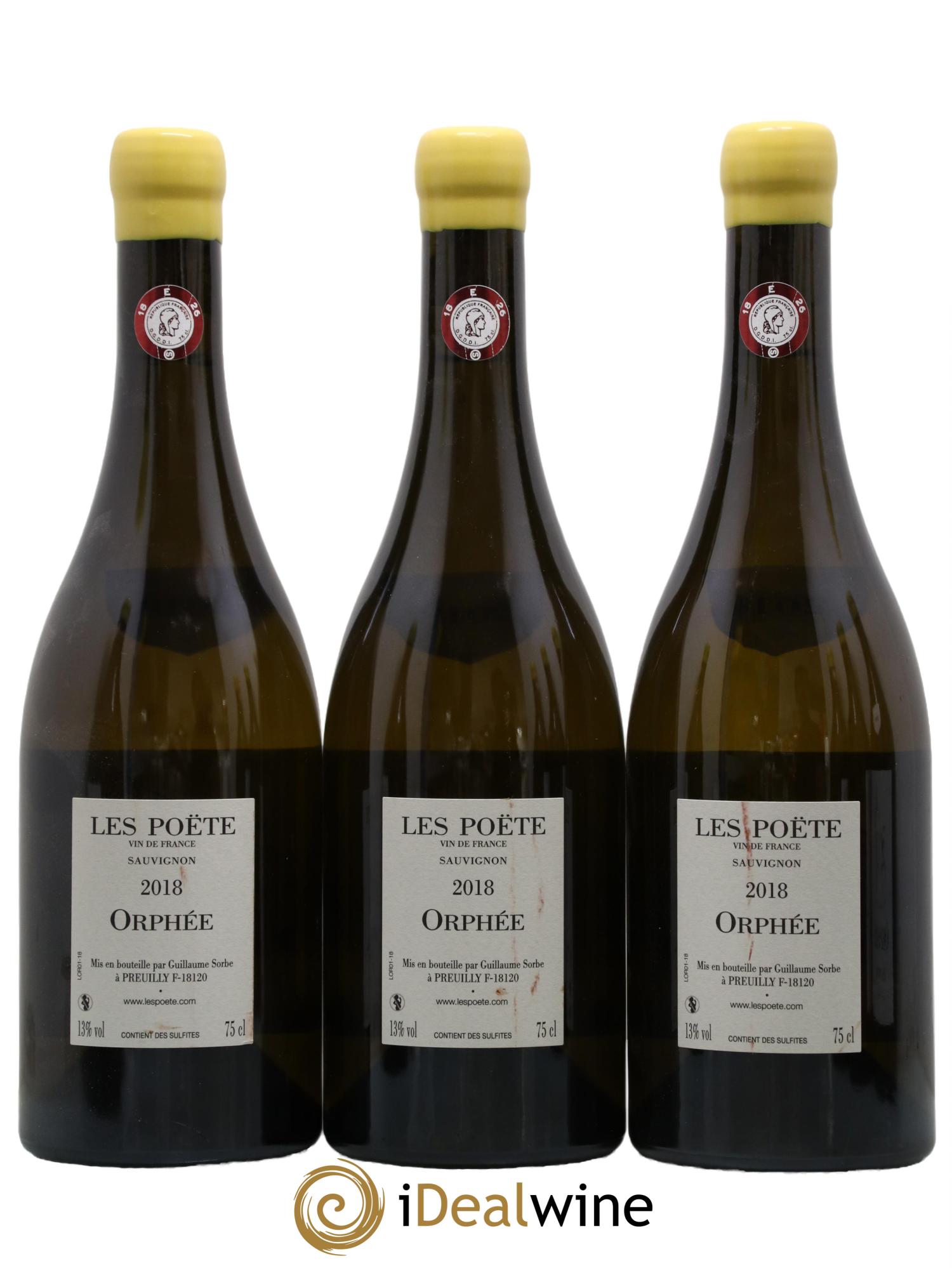 Vin de France (anciennement Reuilly) Orphée Les Poëte 2018 - Lot of 3 bottles - 1