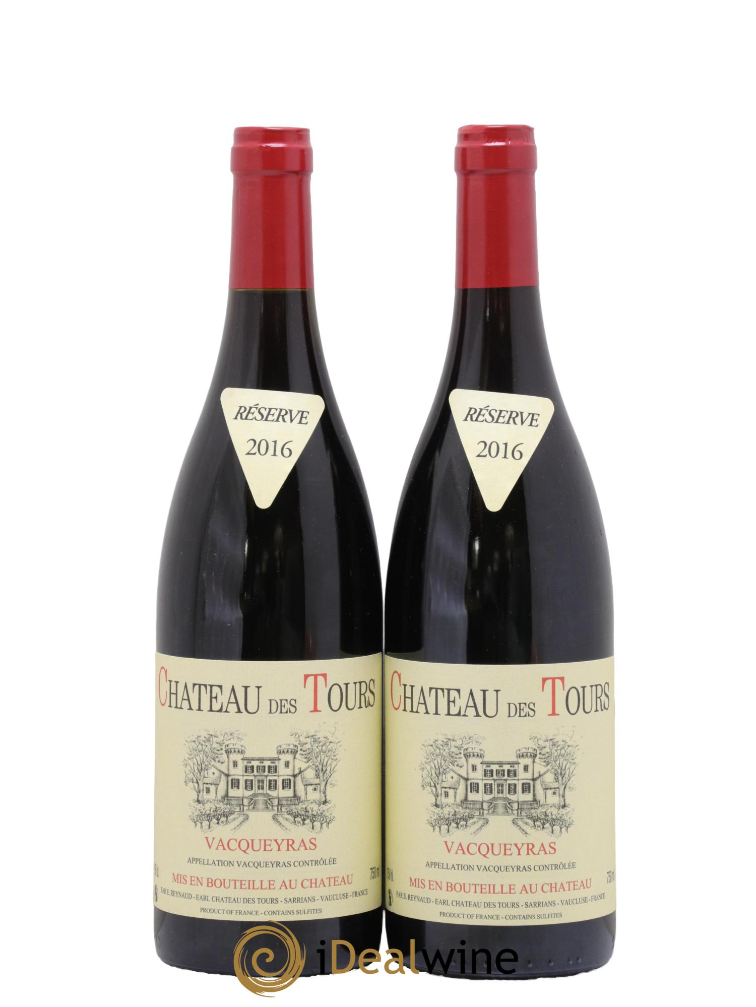 Vacqueyras Château des Tours Emmanuel Reynaud 2016 - Lot de 2 bouteilles - 0