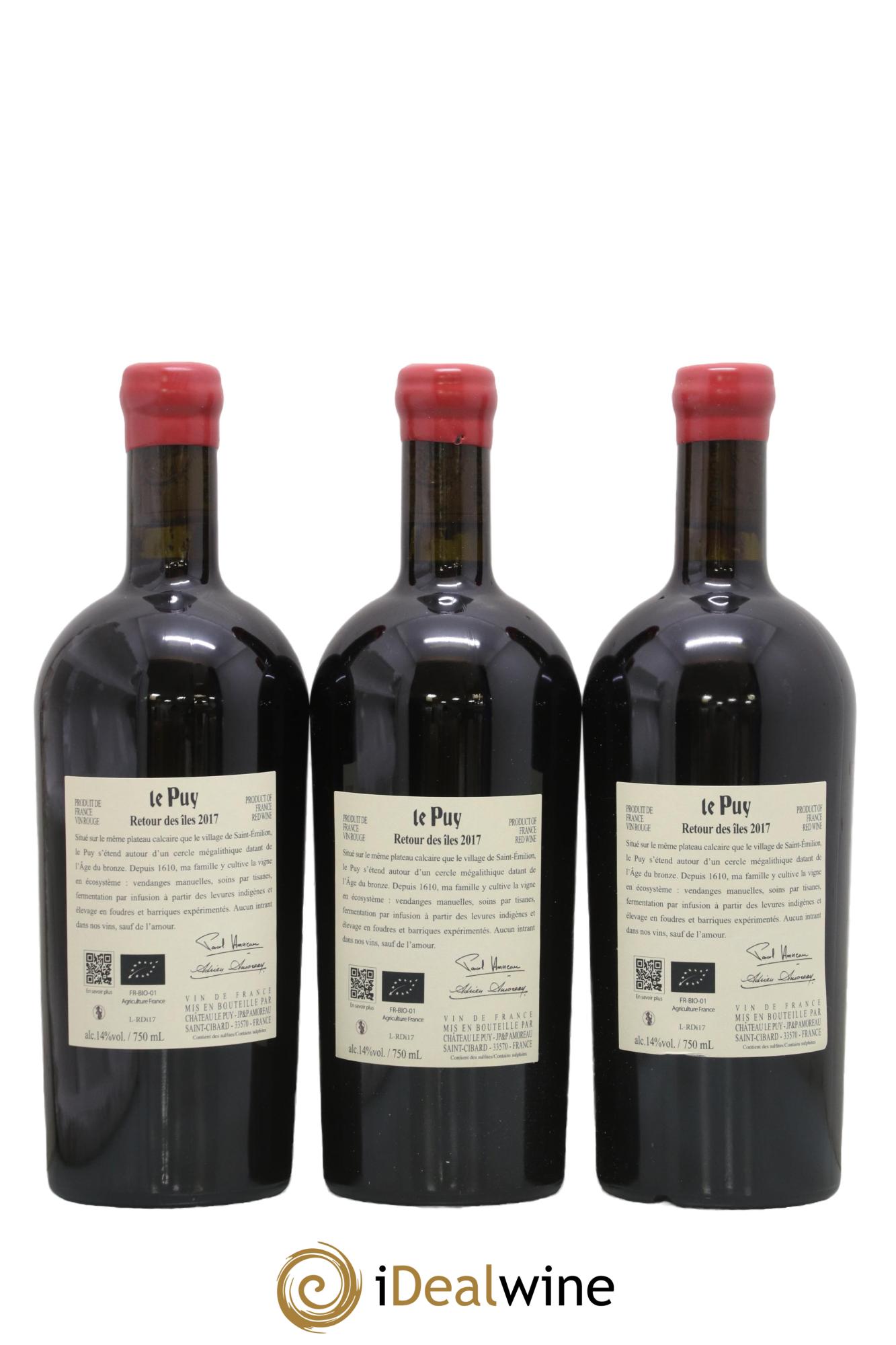 Le Puy - Retour des Iles 2017 - Lot of 3 bottles - 1