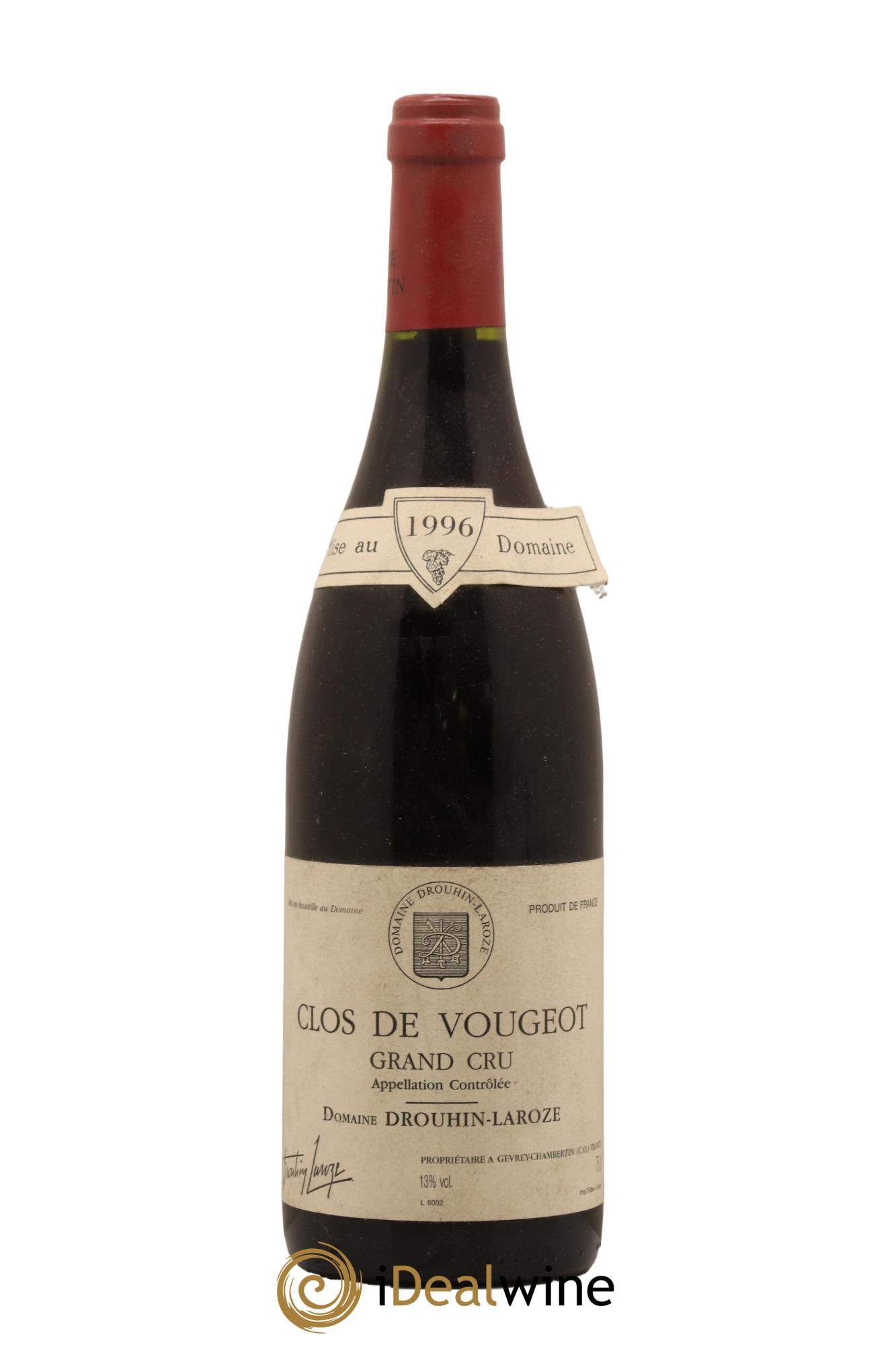 Clos de Vougeot Grand Cru Domaine Drouhin-Laroze 1996 - Lot de 1 bouteille - 0