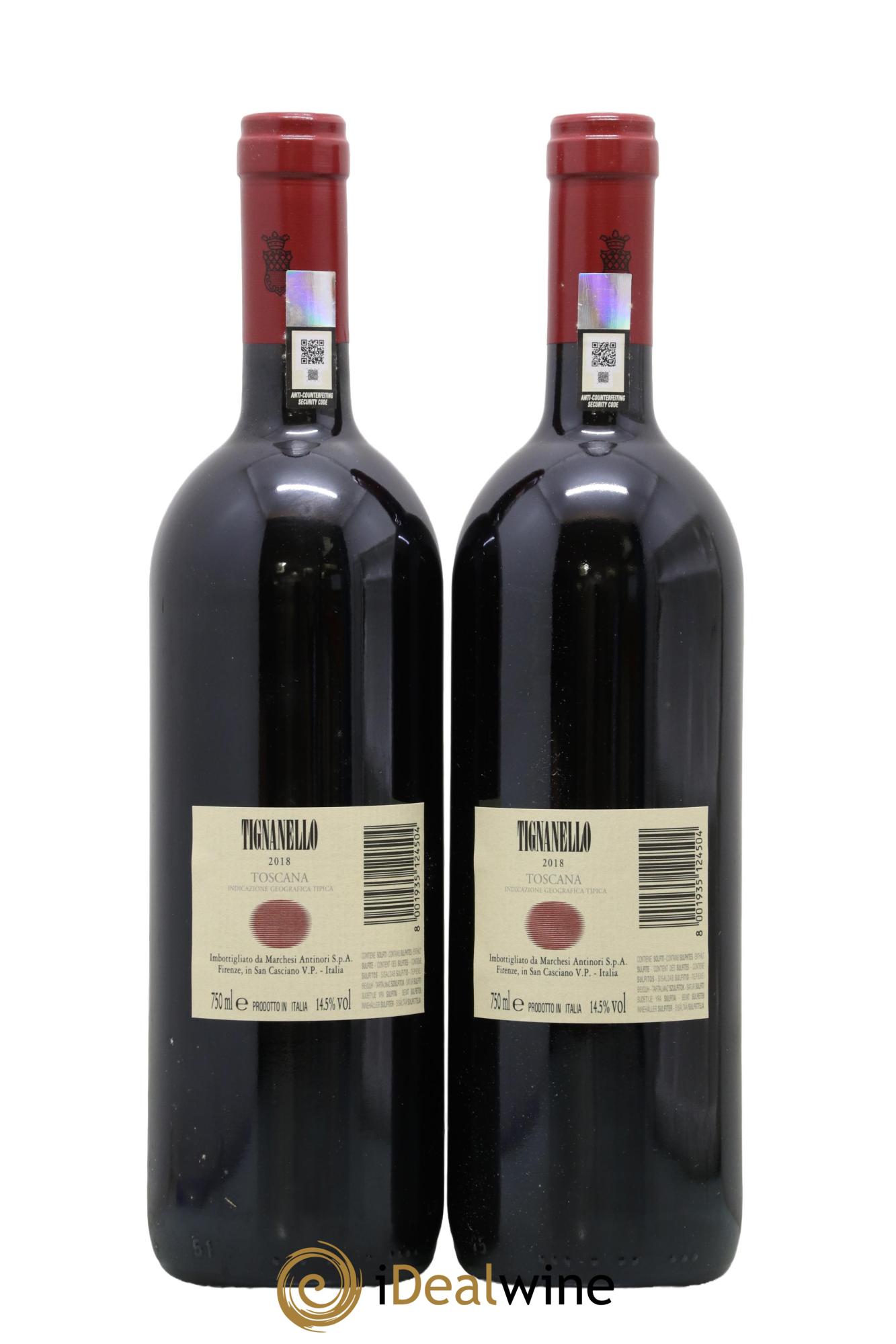Toscana IGT Tignanello Tenuta Tignanello - Marchesi Antinori 2018 - Lot of 2 bottles - 1