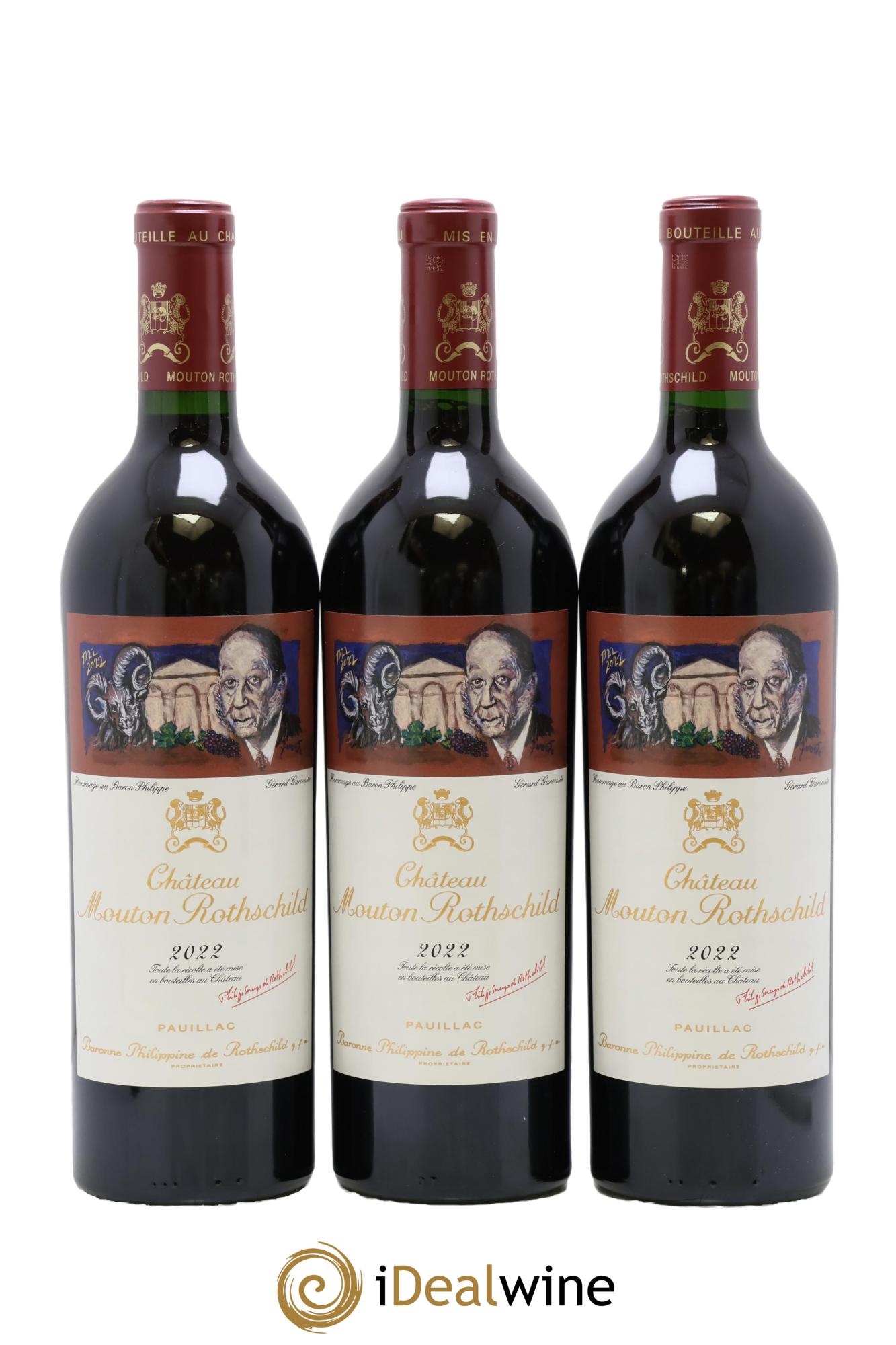 Château Mouton Rothschild 1er Grand Cru Classé 2022 - Lot de 3 bouteilles - 0