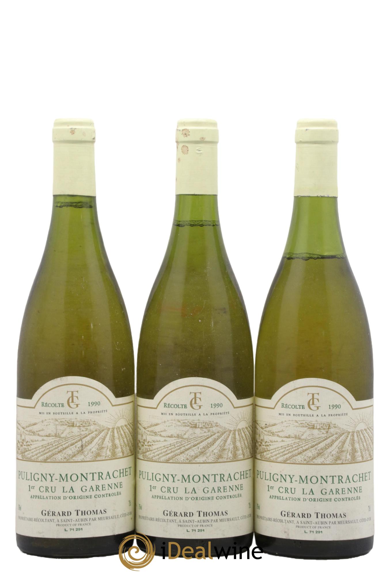 Puligny-Montrachet La Garenne Gérard Thomas 1990 - Lotto di 3 bottiglie - 0