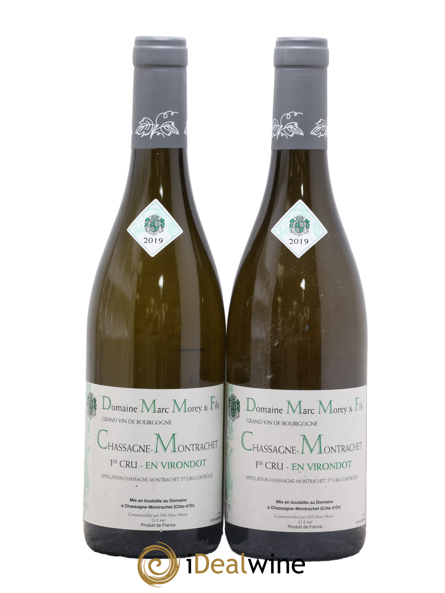 Chassagne-Montrachet 1er Cru En Virondot Marc Morey 2019 - Lot de 2 bouteilles - 0