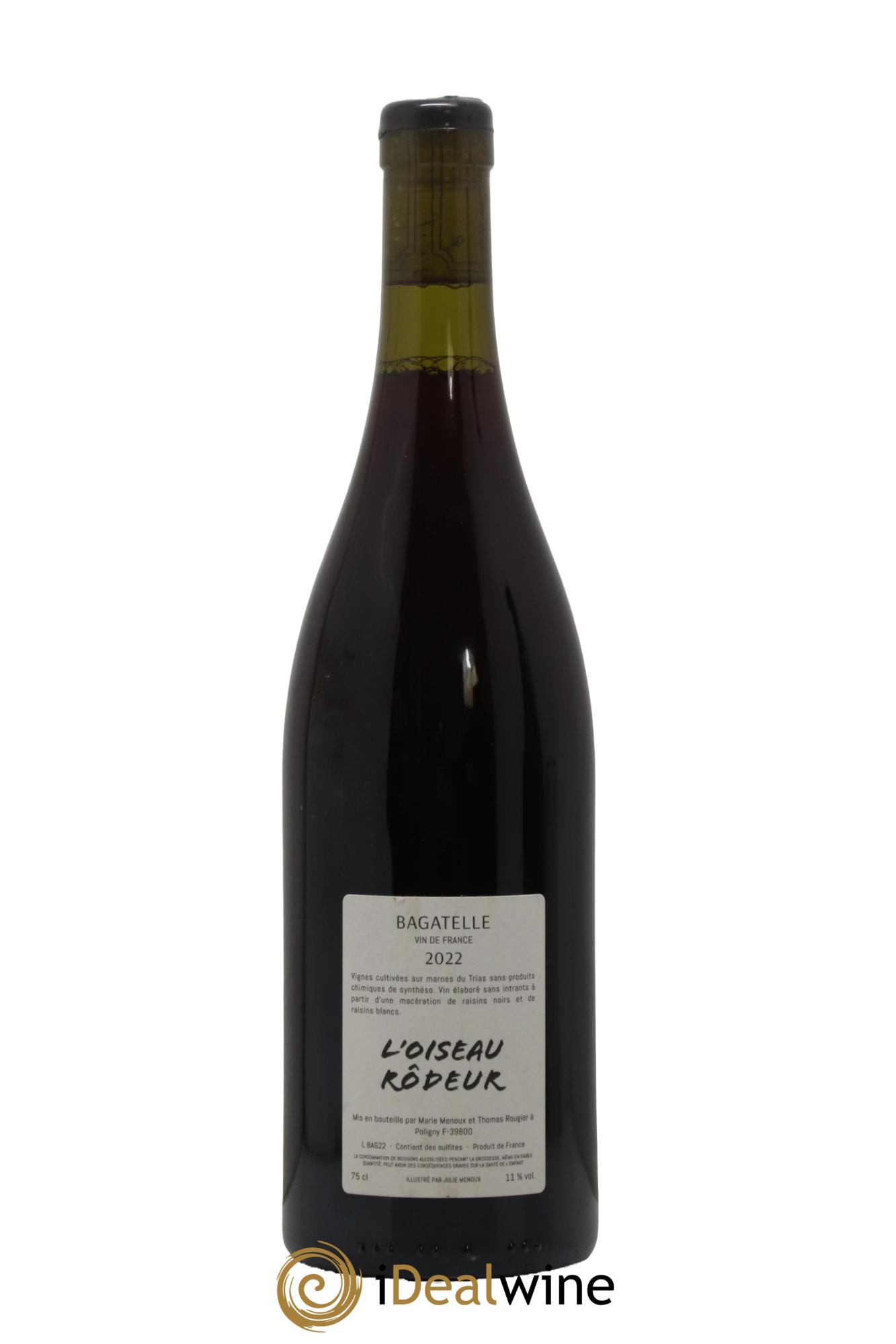 Vin de France Bagatelle Domaine de l'Oiseau Rôdeur 2022 - Lot de 1 bouteille - 1