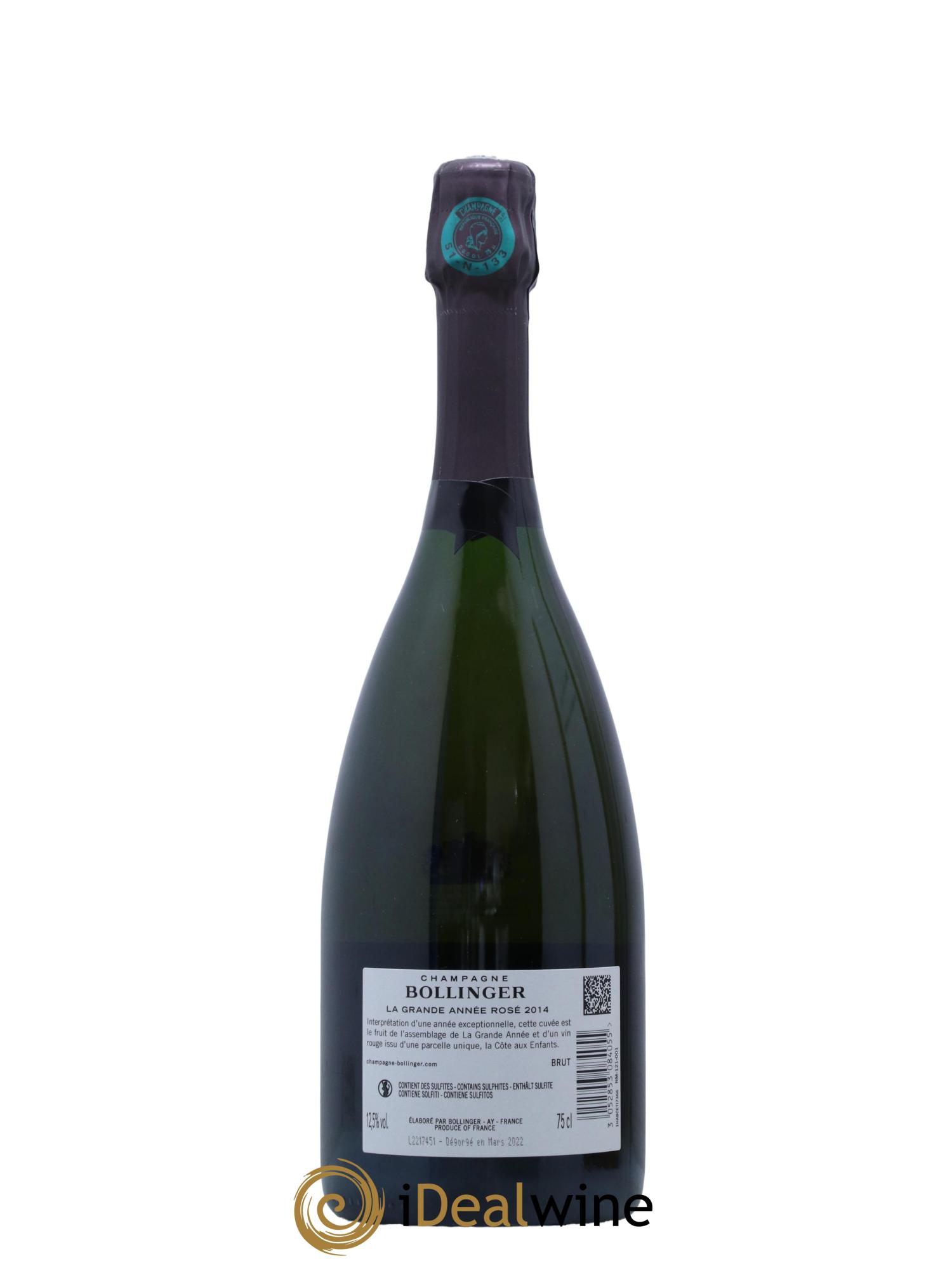 Grande Année Brut Bollinger 2014 - Lot of 1 bottle - 2