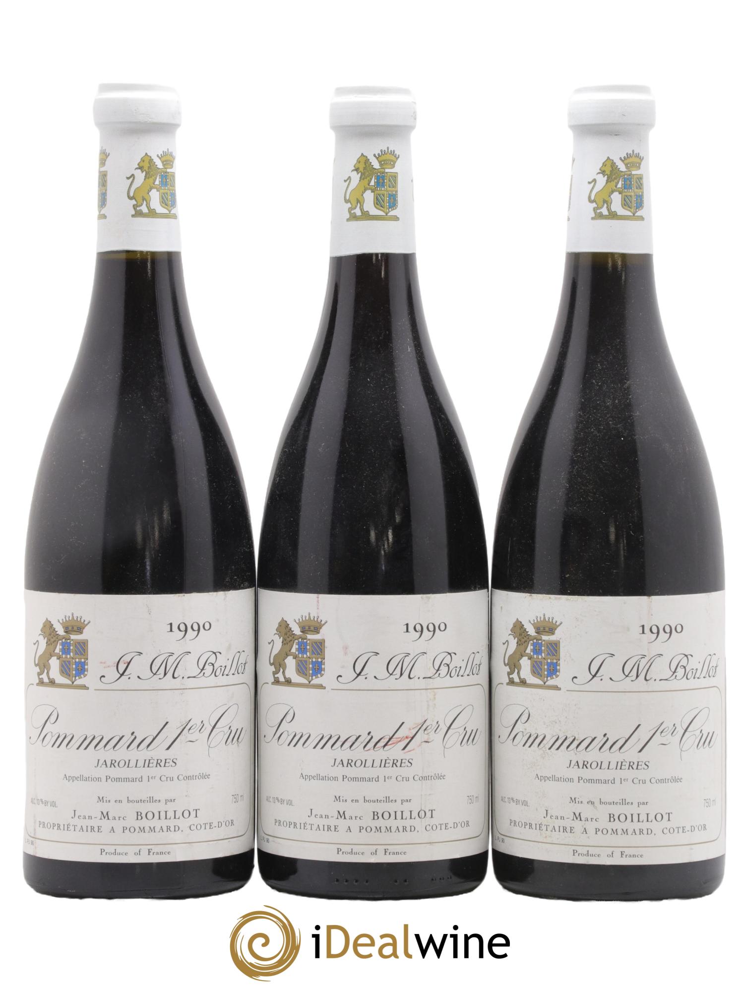 Pommard 1er Cru Jarollières Jean-Marc Boillot 1990 - Lot de 3 bouteilles - 0