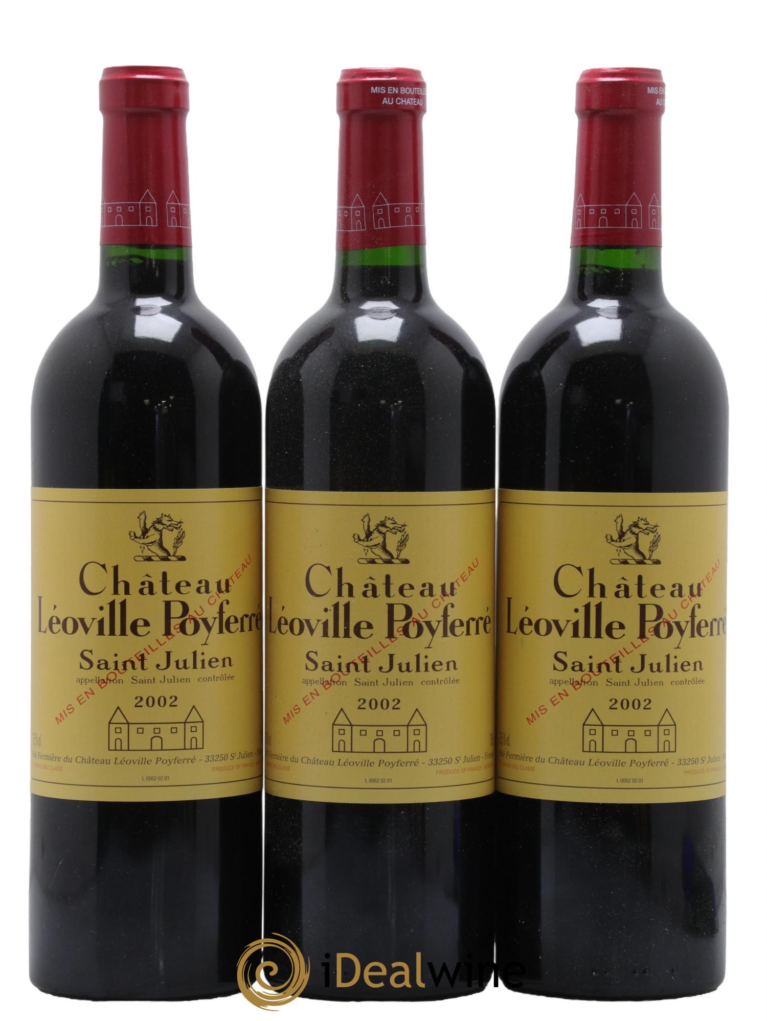 Château Léoville Poyferré 2ème Grand Cru Classé 2002 - Lot de 3 bouteilles - 0
