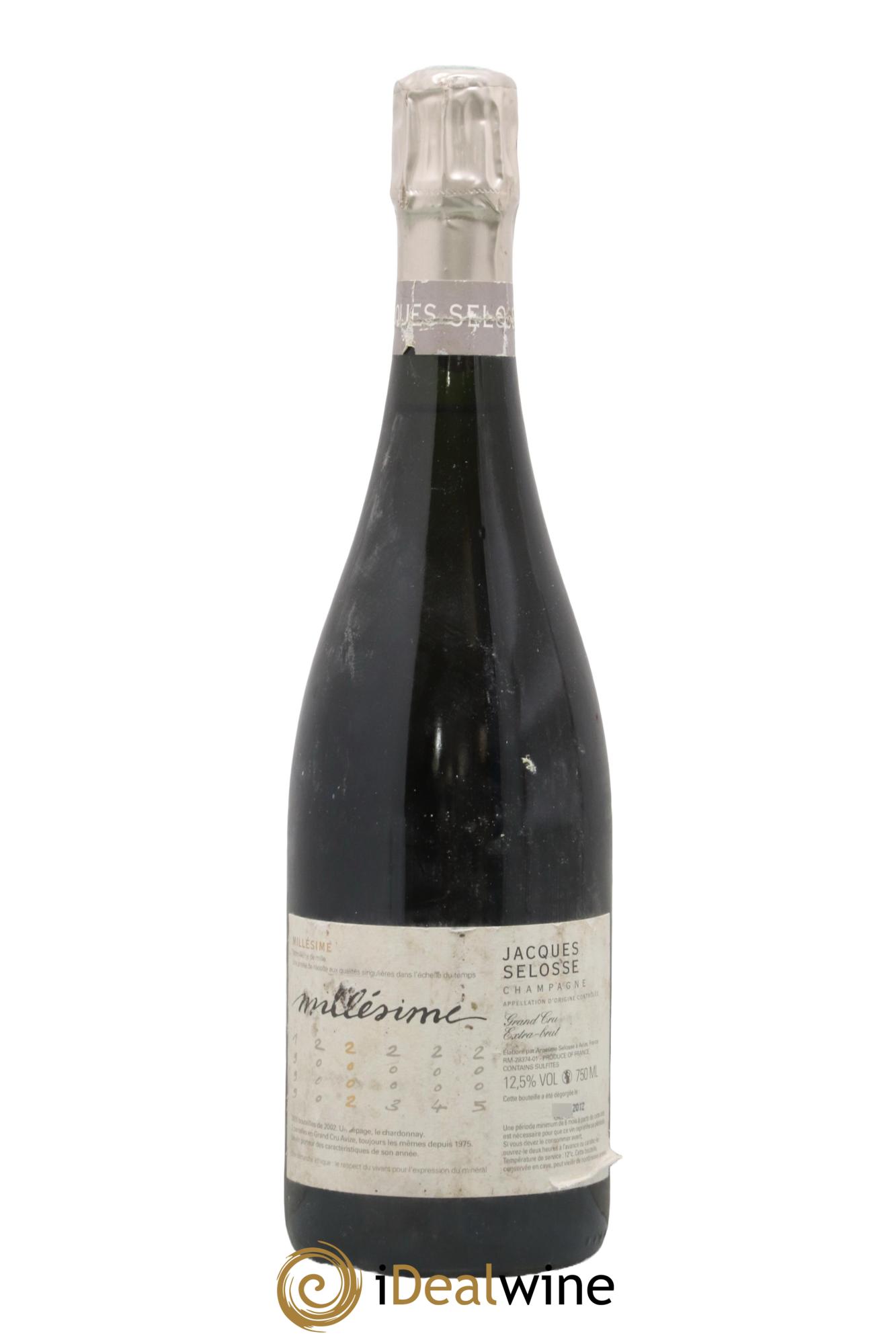 Blanc de Blancs Grand Cru Extra-Brut Jacques Selosse 2002 - Posten von 1 Flasche - 0