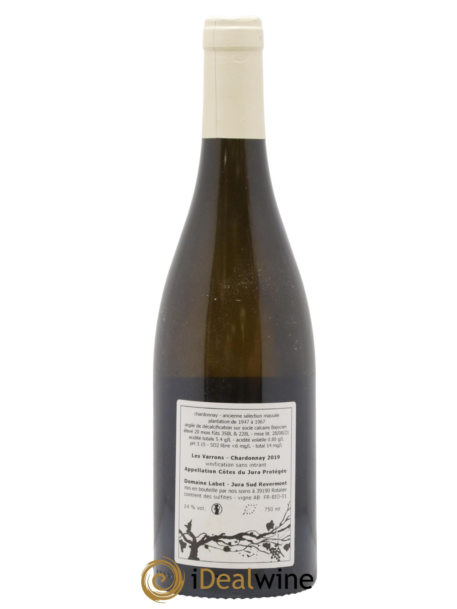 Côtes du Jura Chardonnay Les Varrons Romain - Julien - Charline Labet 2019 - Lot of 1 bottle - 1
