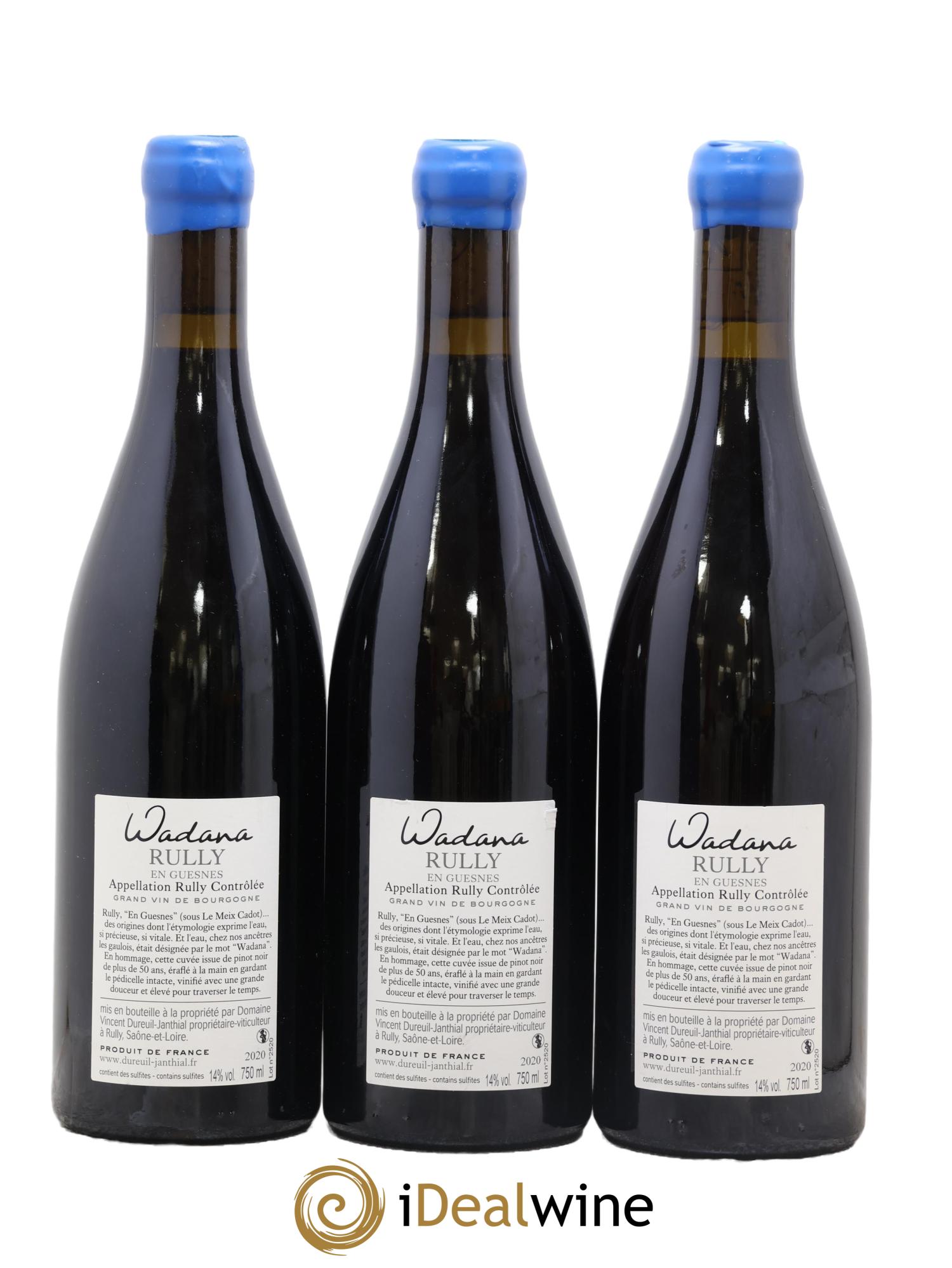 Rully En Guesnes Wadana Vincent Dureuil-Janthial 2020 - Lot of 3 bottles - 1