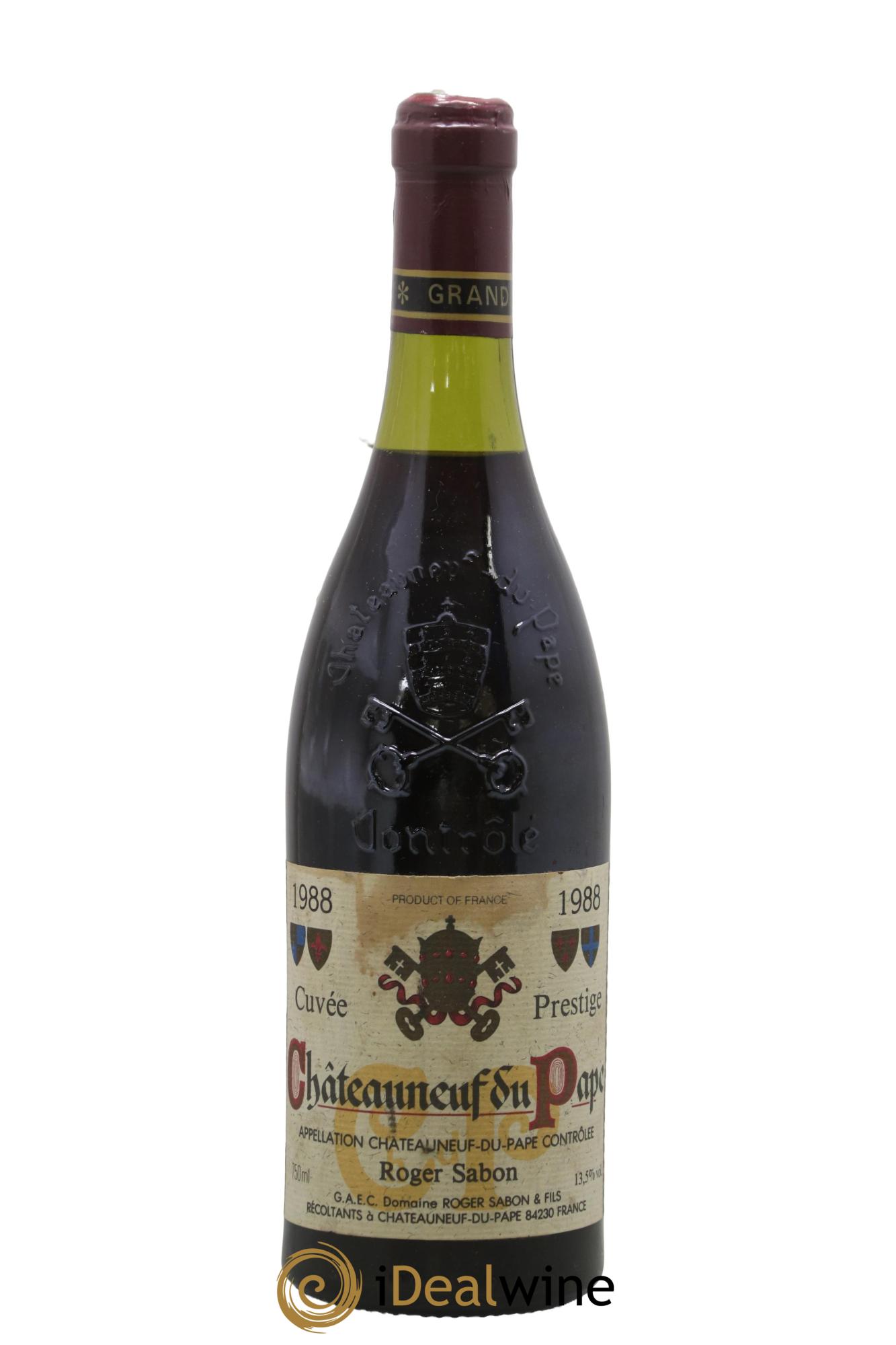 Châteauneuf-du-Pape Cuvée Prestige Roger Sabon (Domaine) 1988 - Lot de 1 bouteille - 0