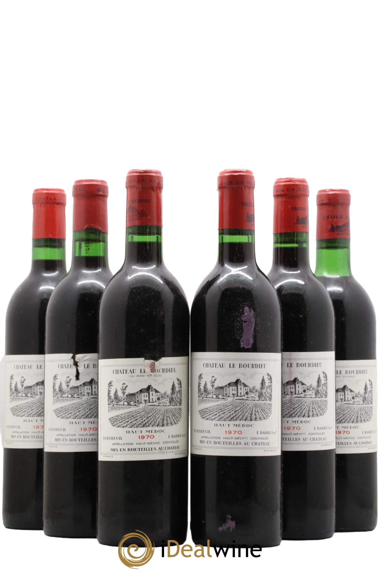 Château le Bourdieu Cru Bourgeois 1970 - Lot de 6 bouteilles - 0