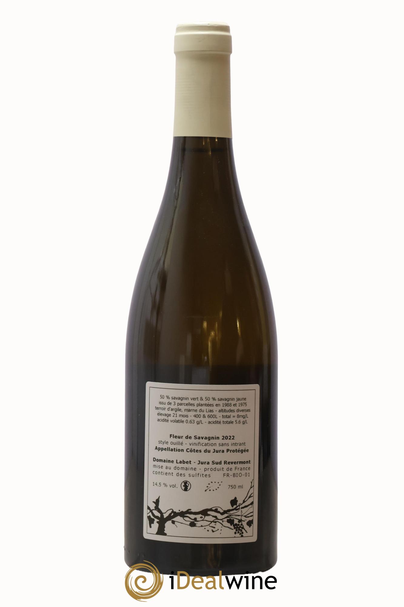 Côtes du Jura Fleur de Savagnin Romain - Julien  - Charline Labet  2022 - Lot de 1 bouteille - 1