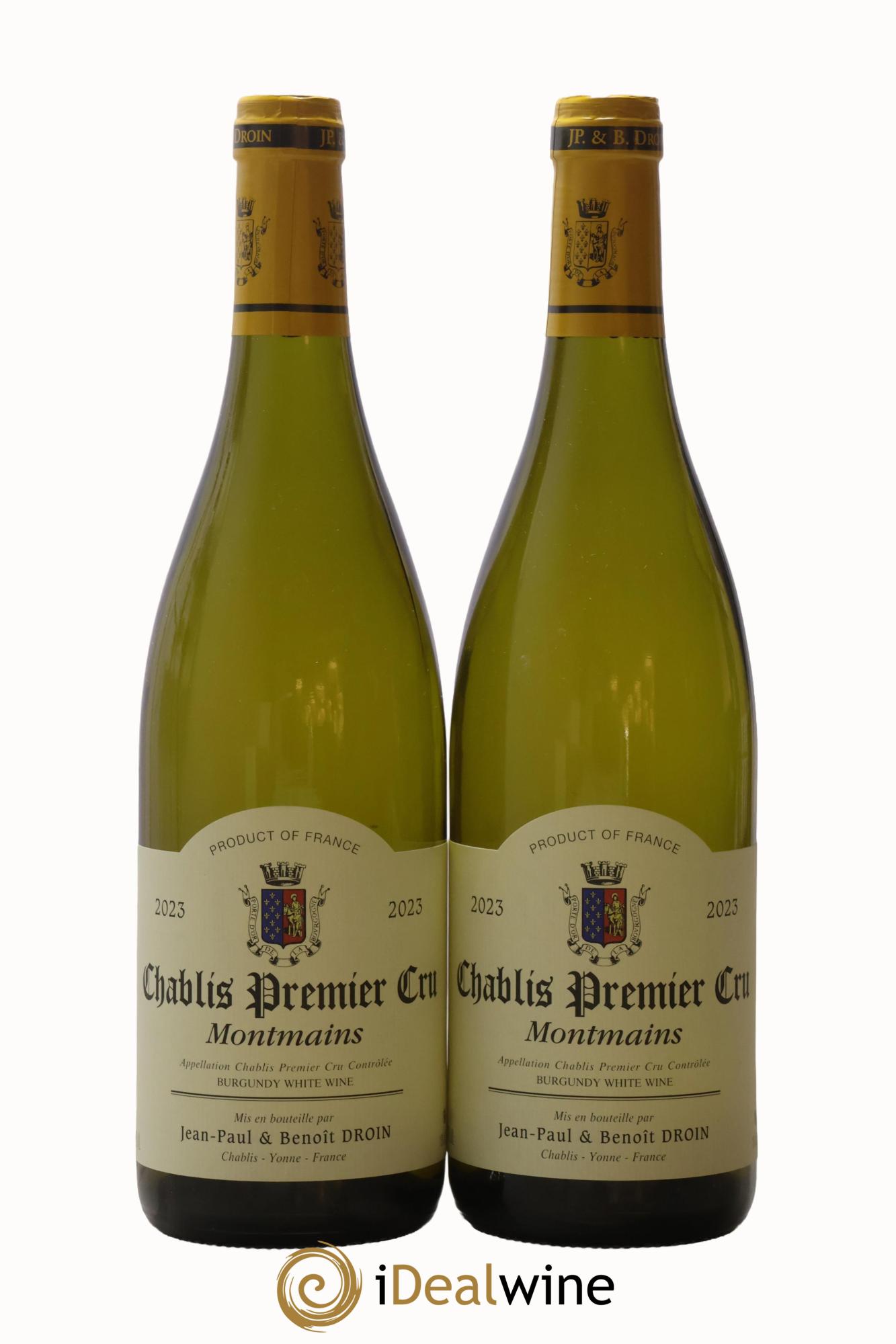 Chablis 1er Cru Montmains Jean-Paul & Benoît Droin (Domaine) 2023 - Lot de 2 bouteilles - 0