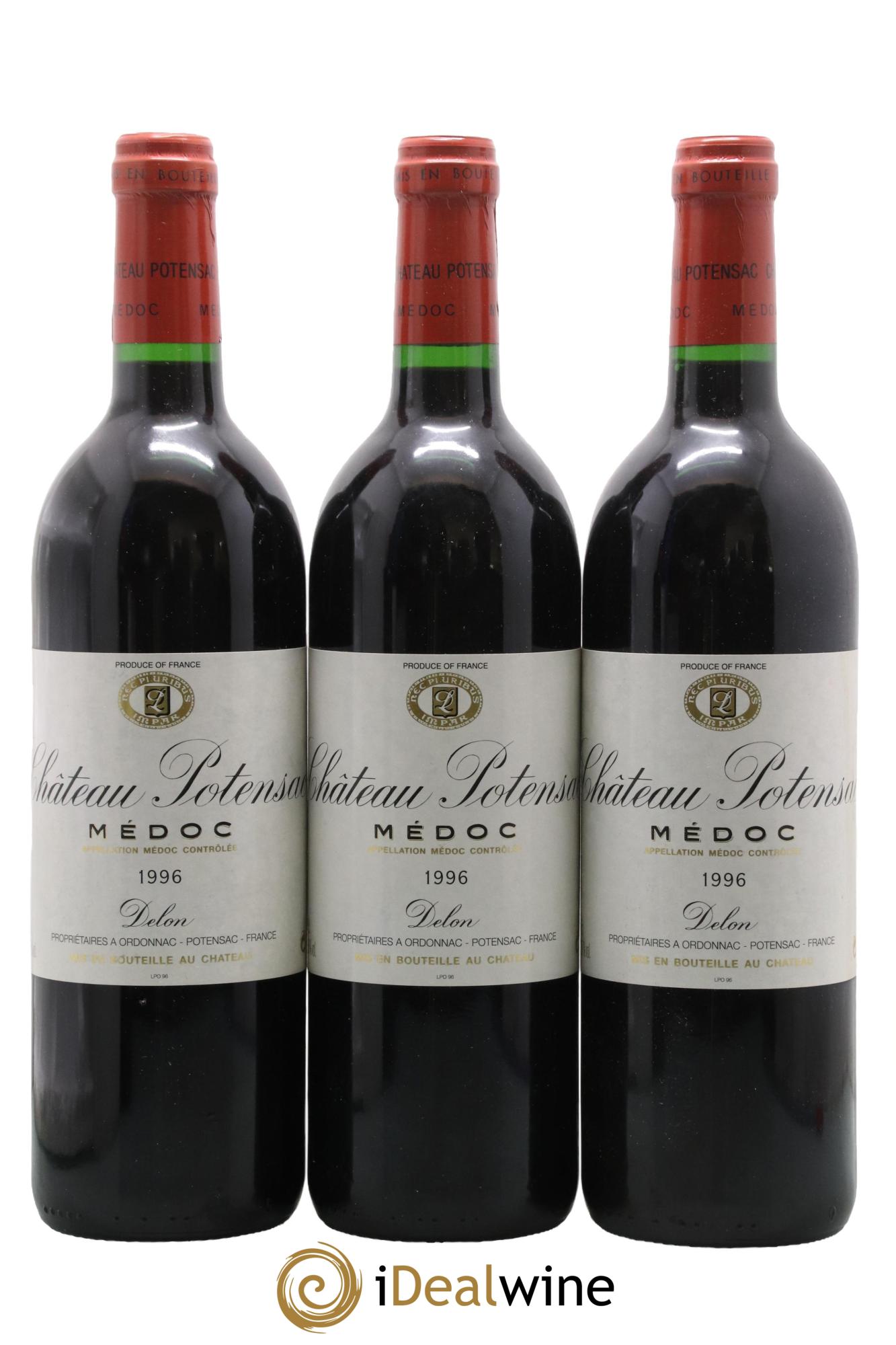 Château Potensac 1996 - Lot de 3 bouteilles - 0