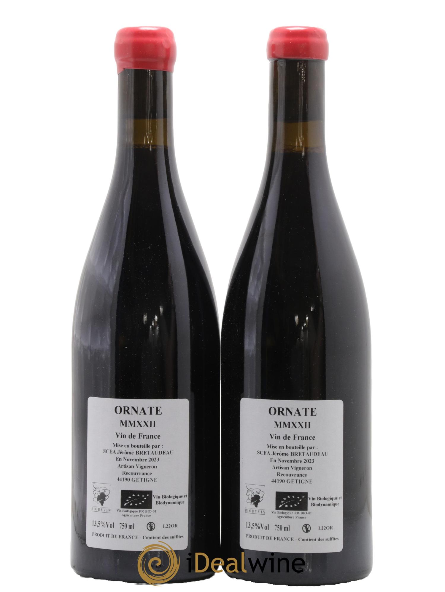 Vin de France Merlot Ornaté Jérôme Bretaudeau - Domaine de Bellevue 2022 - Lot de 2 bouteilles - 1