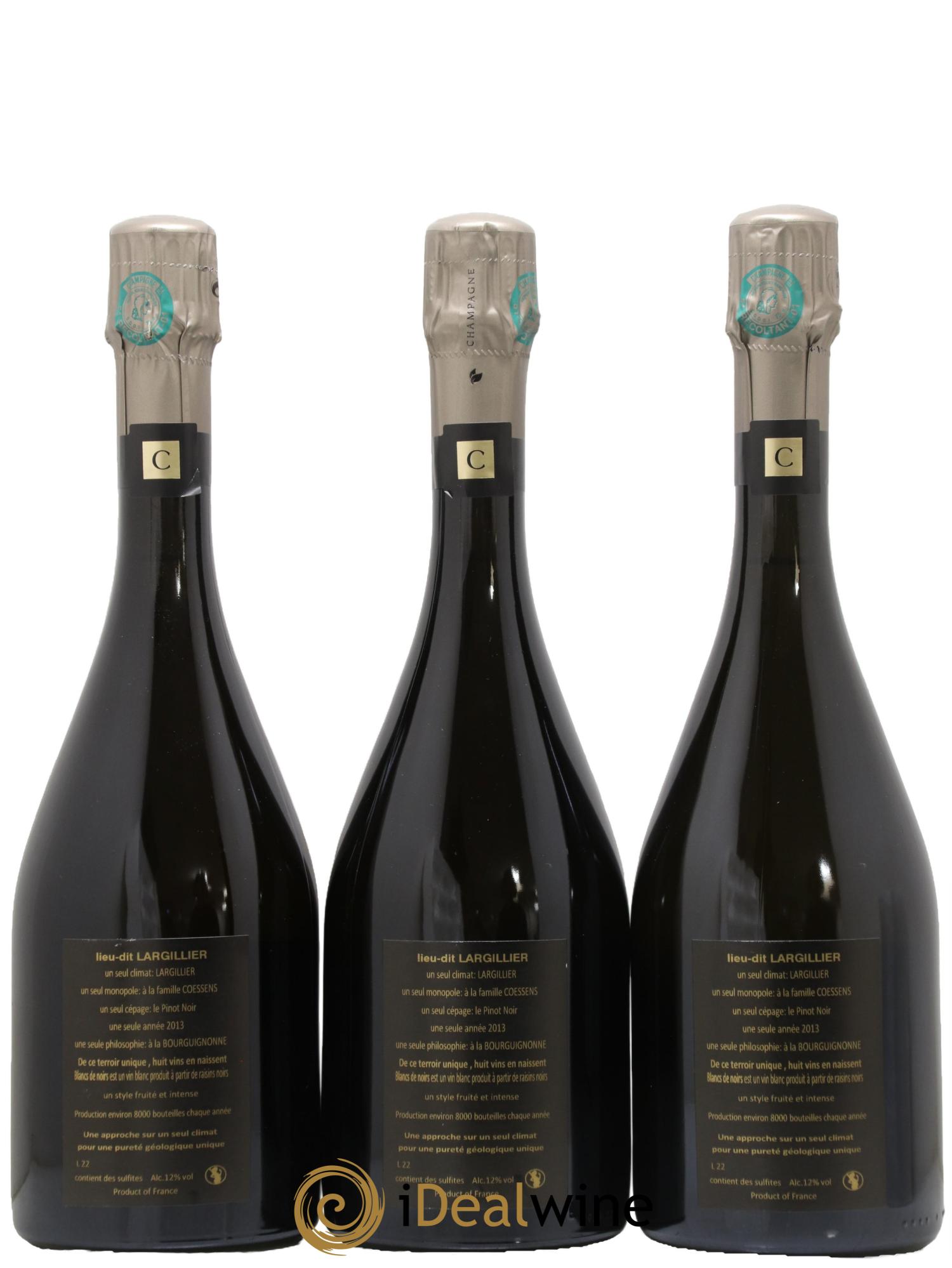 Champagne Largillier Maison Coessens 2013 - Lot de 3 bouteilles - 1