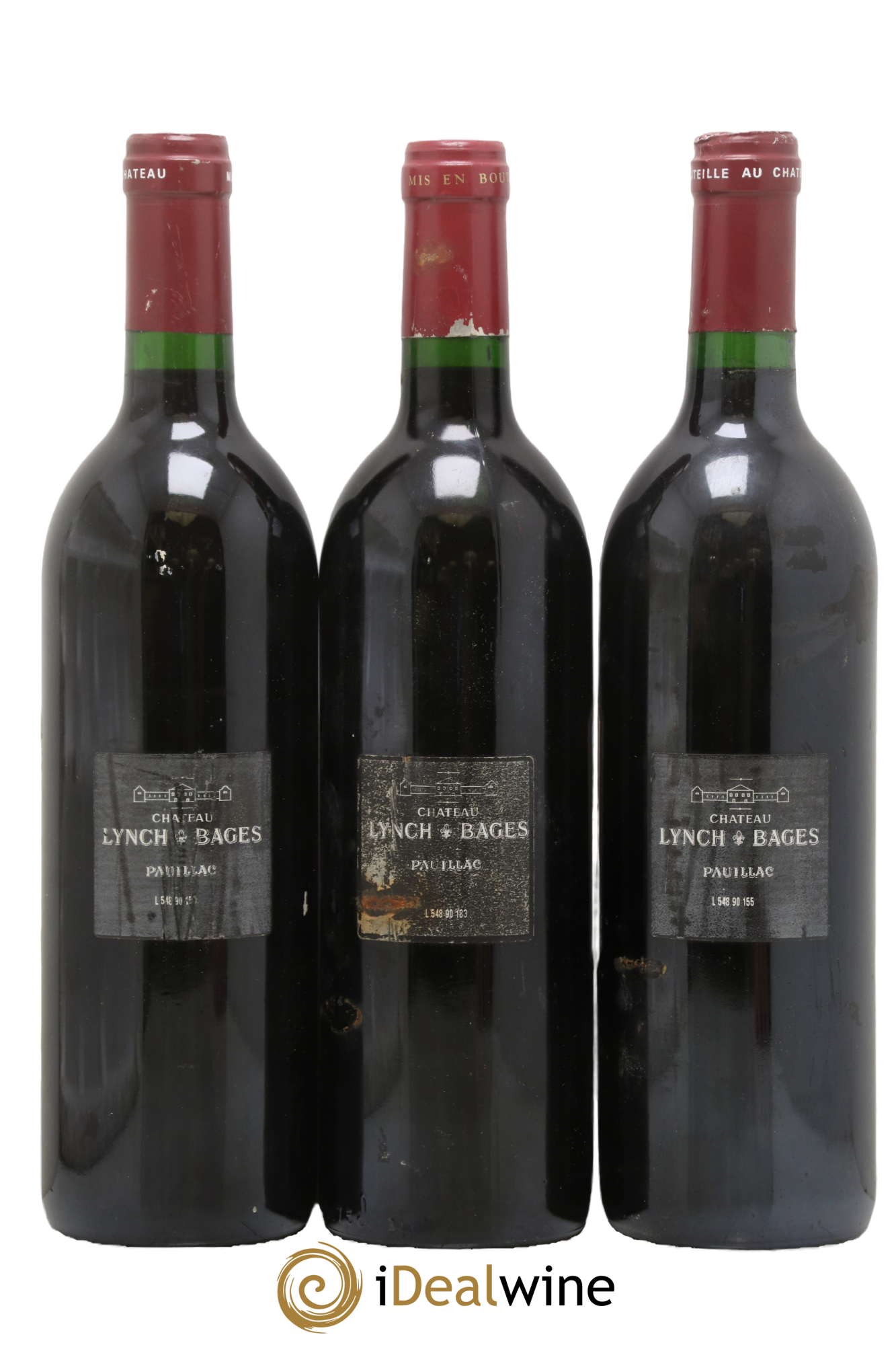 Château Lynch Bages 5ème Grand Cru Classé 1990 - Lot of 3 bottles - 1