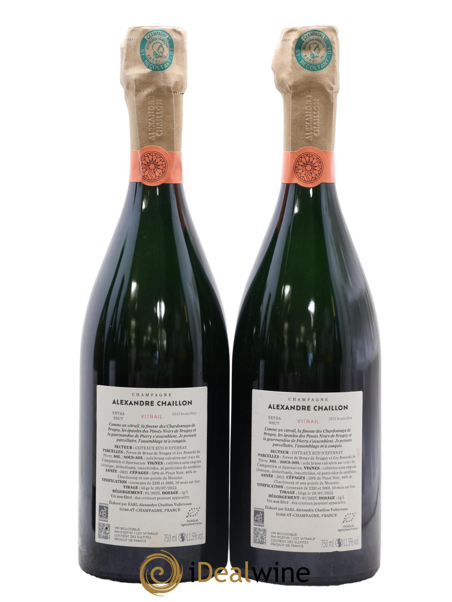 Extra Brut Vitrail Alexandre Chaillon 2021 - Lot de 2 bouteilles - 1