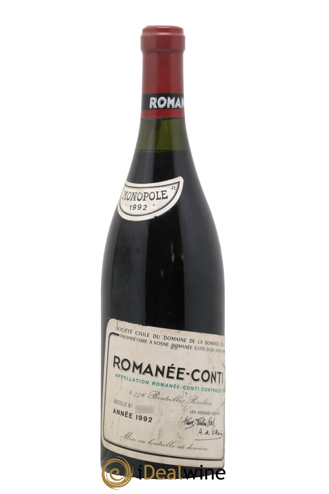 Romanée-Conti Grand Cru Domaine de la Romanée-Conti 1992 - Lot de 1 bouteille - 0
