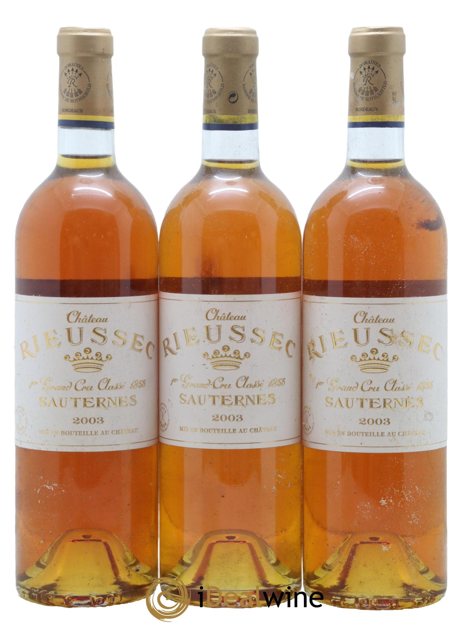 Château Rieussec 1er Grand Cru Classé 2003 - Lotto di 3 bottiglie - 0
