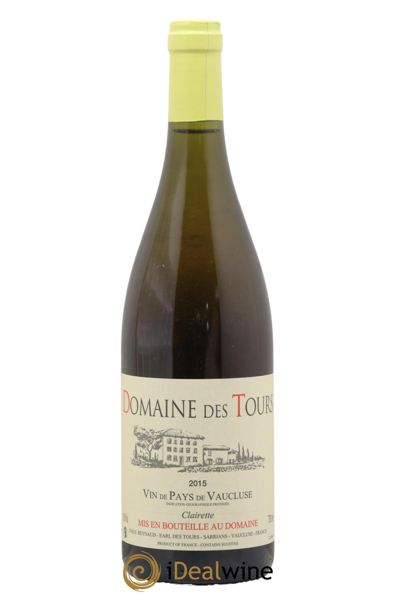 Vaucluse (Vin de Pays de Vaucluse) Domaine des Tours Clairette Emmanuel Reynaud 2015 - Lot de 1 bouteille - 0