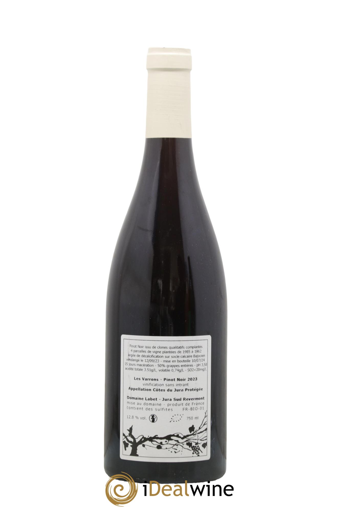 Côtes du Jura Pinot Noir Les Varrons Sélection Massale Romain - Julien  - Charline Labet 2023 - Lotto di 1 bottiglia - 1