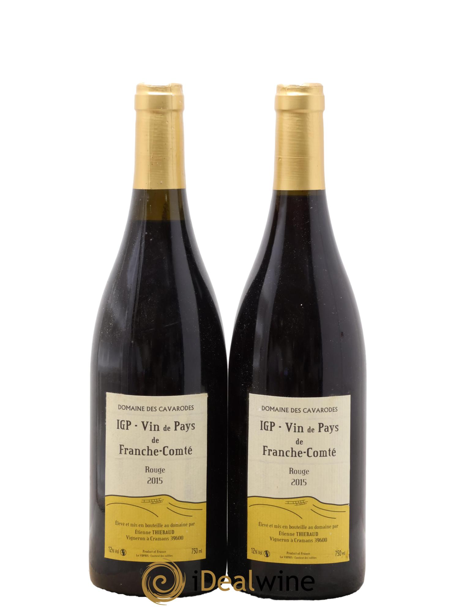 IGP de Franche-Comté Cavarodes (Domaine des) - Etienne Thiébaud 2015 - Lotto di 2 bottiglie - 0