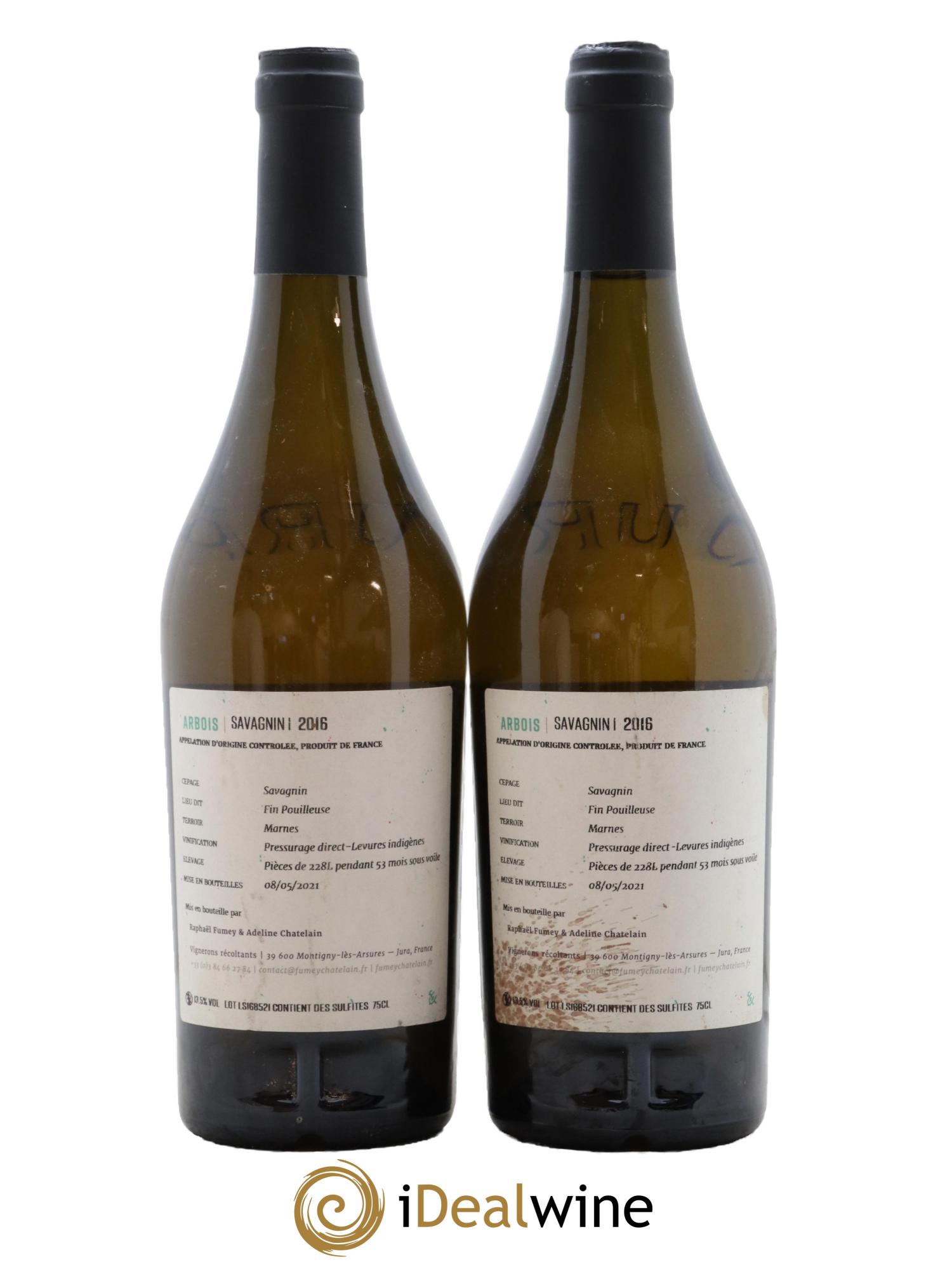Arbois Savagnin Ouillé Fumey-Chatelain 2016 - Lot de 2 bouteilles - 1