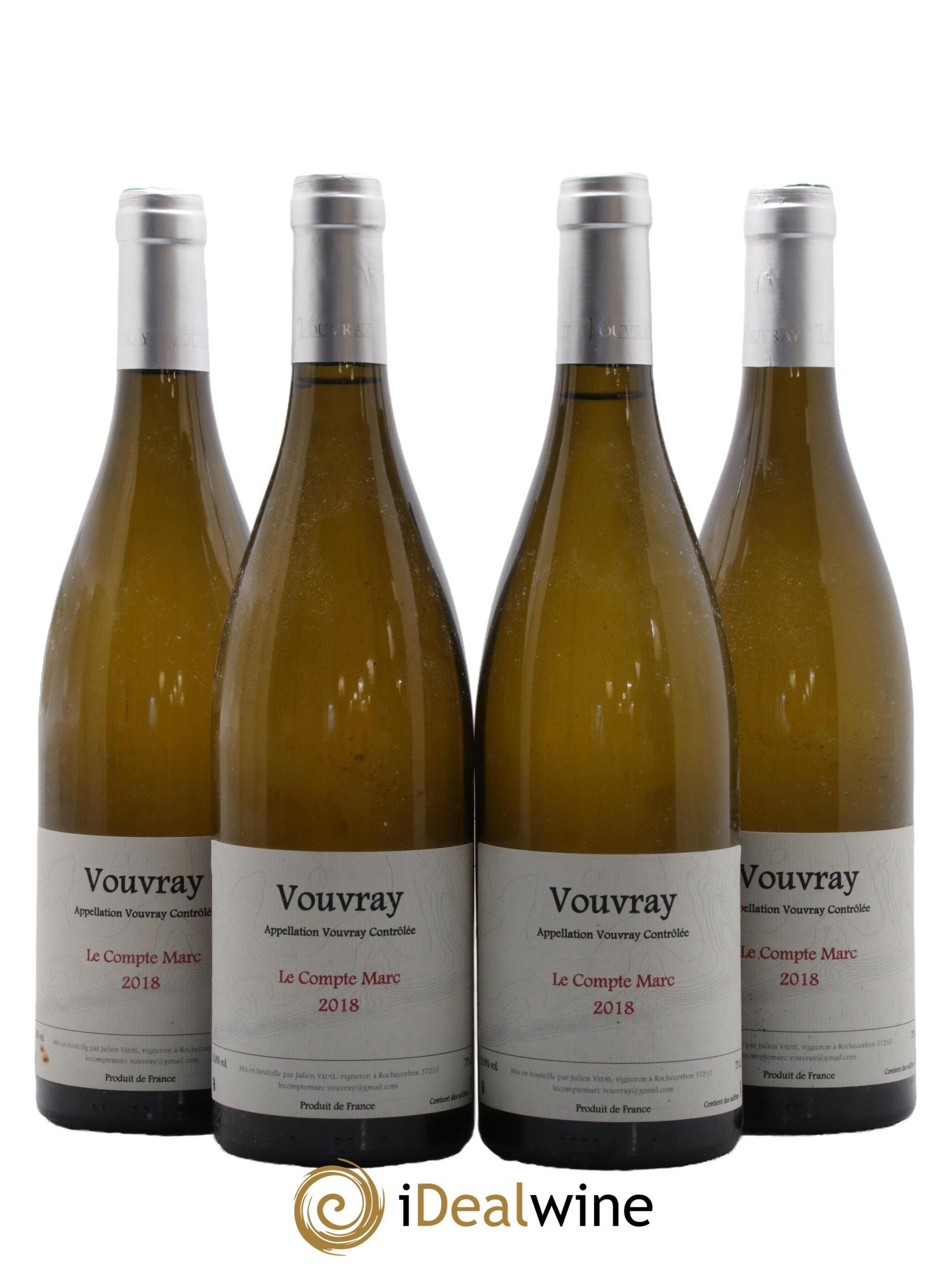 Vouvray Le Compte Marc Julien Vedel 2018 - Lot de 4 bouteilles - 0
